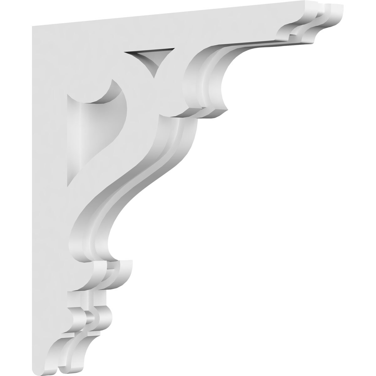 Ekena Millwork CORP01X12X12BR 1-7/8-in x 12-in x 12-in Brontes Unfinished White PVC Paintable Corbel