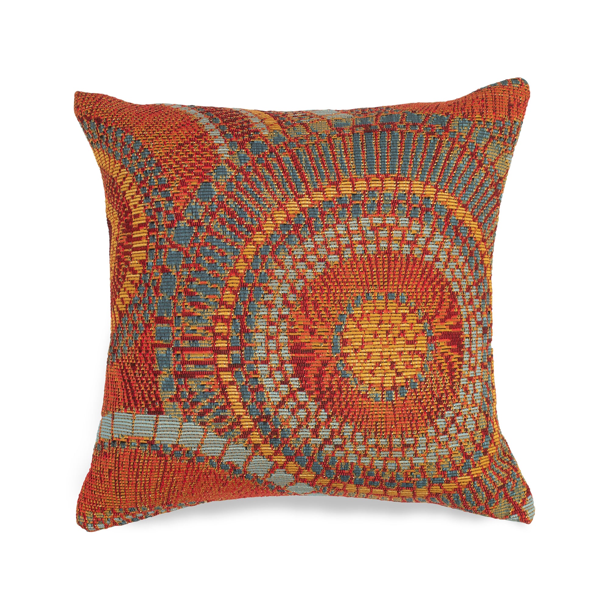 Saffron Multicolor Abstract Circles Indoor/Outdoor Pillow 18"