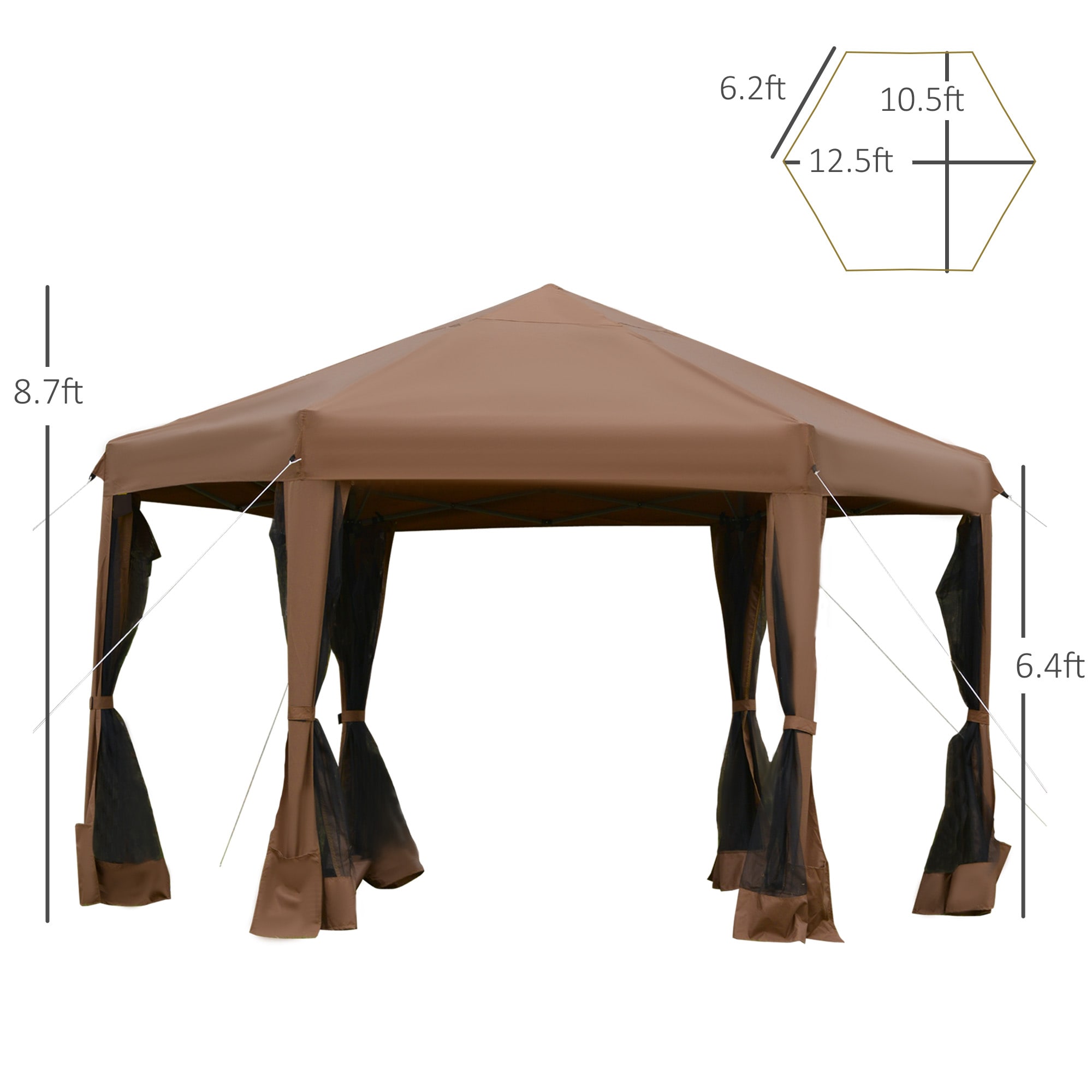 Outsunny 84C-227BN Wood-Resin-Gazebos - View #3