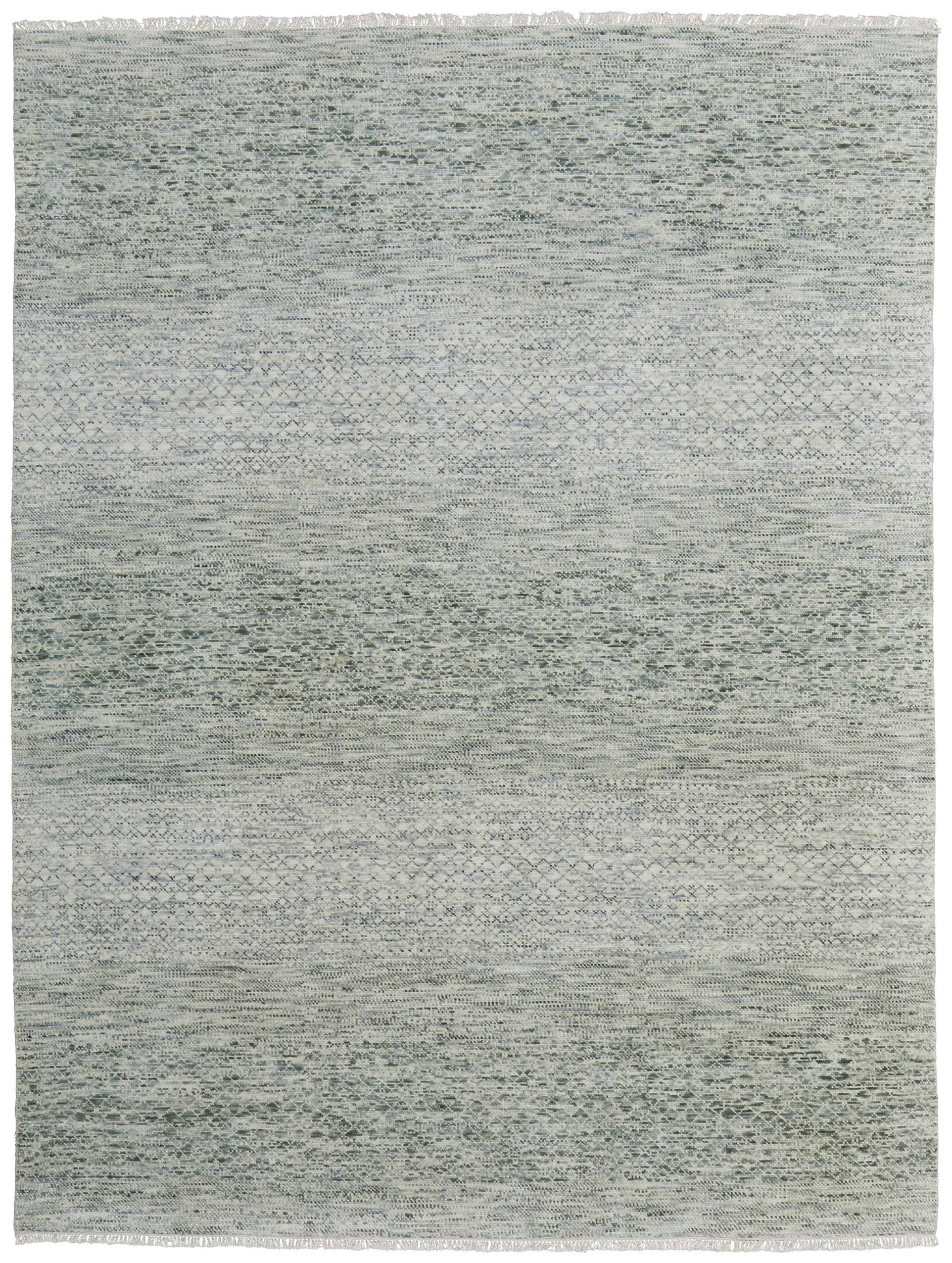 Room Envy BRNR69BQGRNIVYP00 2 x 3 (ft) Knotted Wool Green/Ivory Rectangular Indoor Solid Area rug