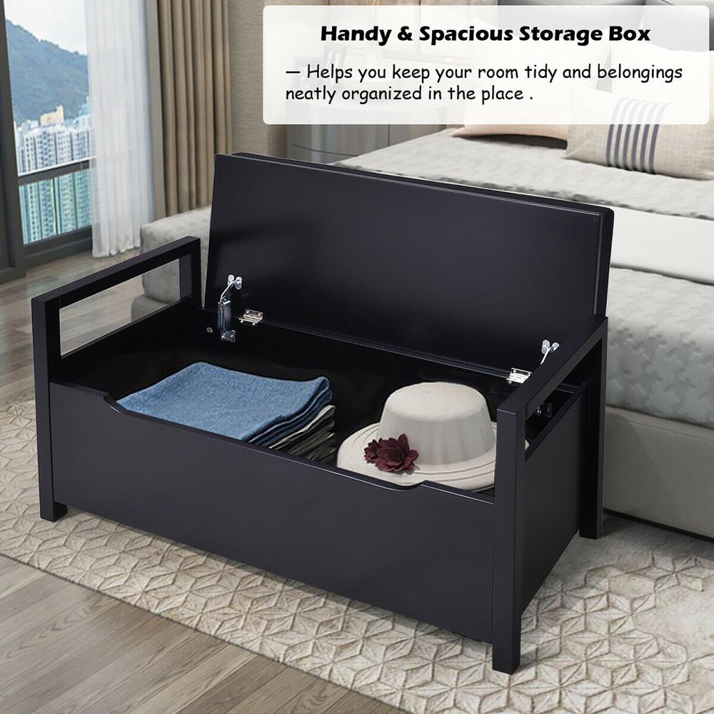 Goplus Modern Black Storage at in department x Benches 19.5-in Bench x the 15.5-in 34.5-in