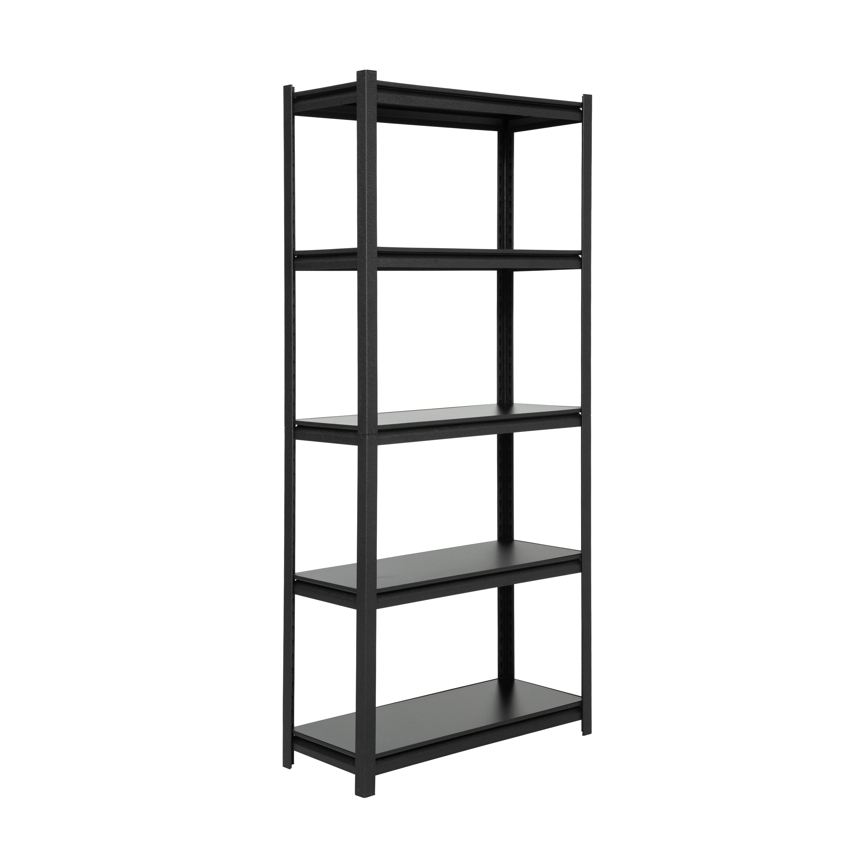 Shuntong SH-ZCP-341472-5B-WB Steel Heavy Duty 5 -Tier Utility shelving unit ( 34-in W x 14-in D x 72-in H ) ( Black , ( 500-lb lbs. Capacity Per Shelf )