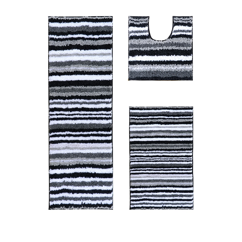 Better Trends BAGR3PC202160GRP 60-Inches x 20-Inches Graphite Polyester Bath rug