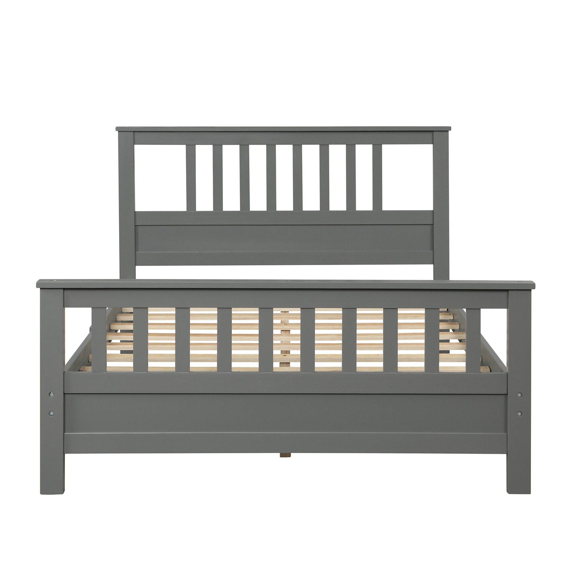CASAINC WM-WF192974AAE Wood platform bed Gray Full Wood Platform Bed