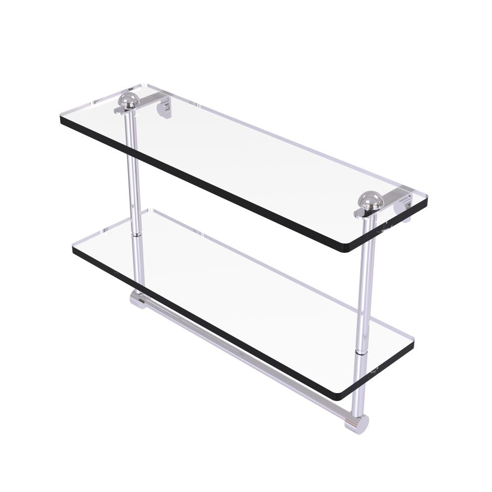 Allied Brass RC-2/16TB-PC Polished Chrome 2-Tier Wall Mount Bathroom Shelf (16-in X 12-in X 5-in)
