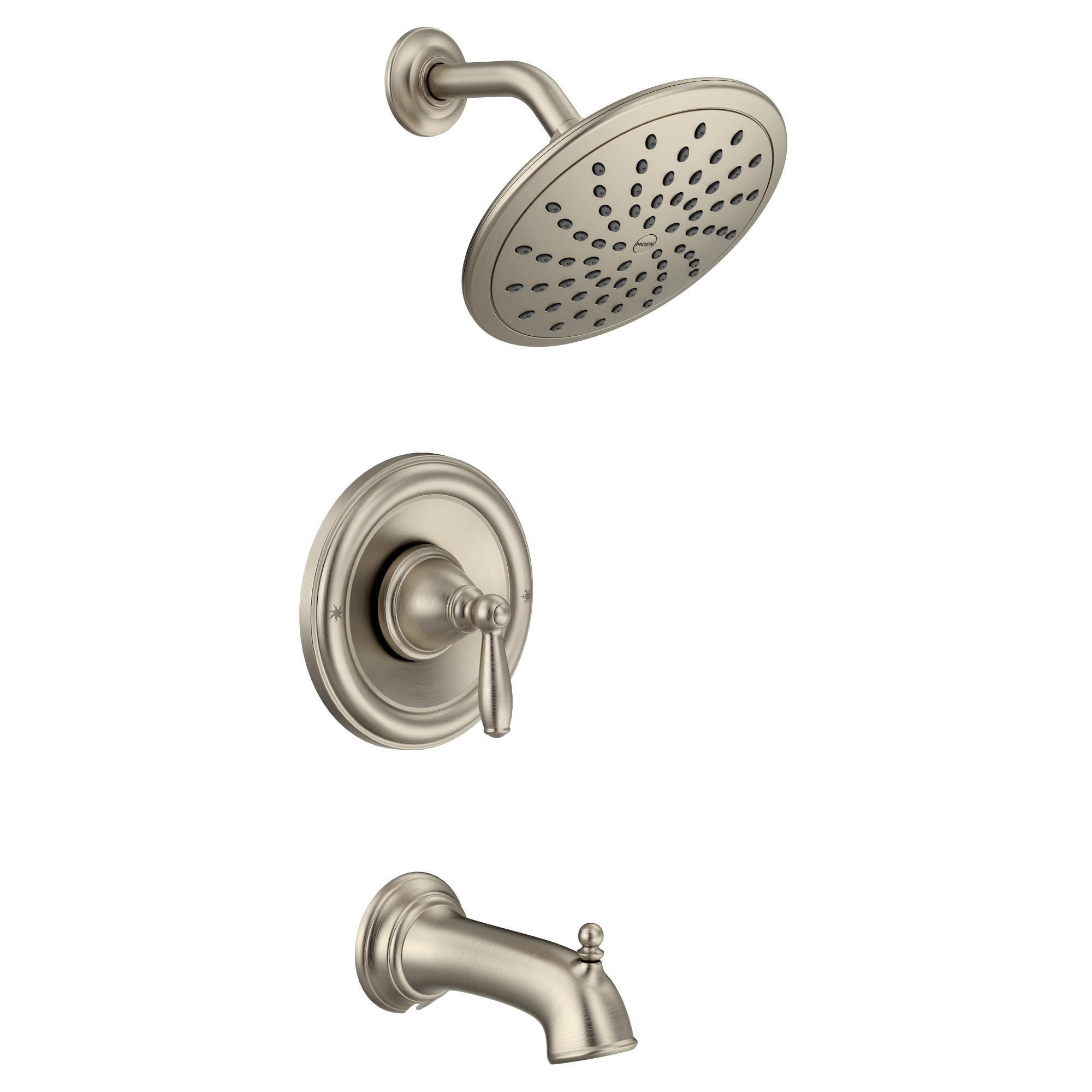 Moen T2253EPBN Brantford Brushed Nickel 1-handle Single function 8-in Round Bathtub and shower Faucet