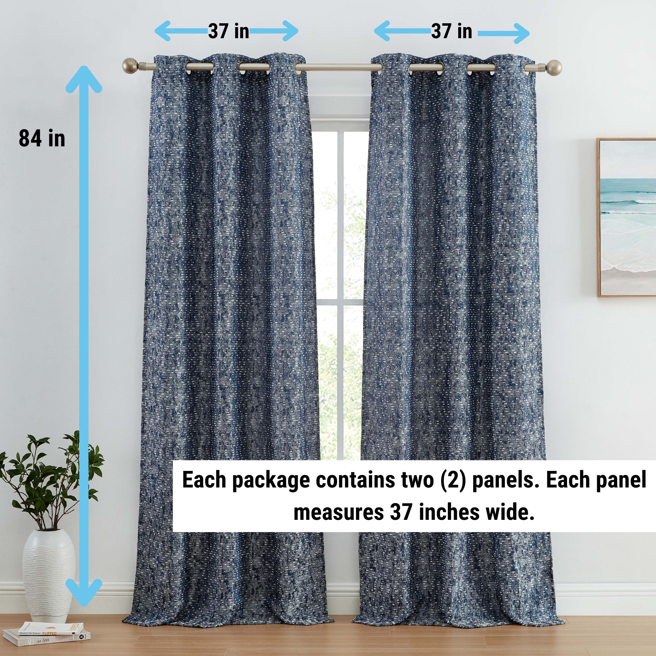 HLC.me AVLN-37X84-NVY curtains - View #3
