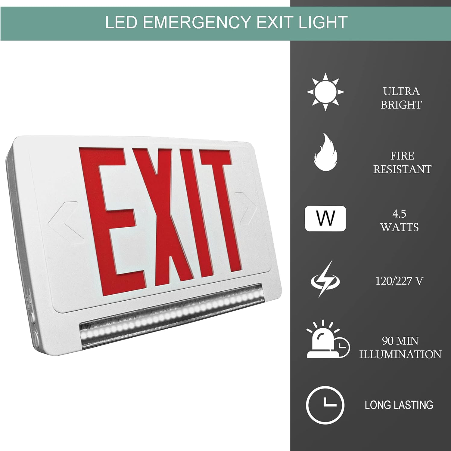 Ciata Led Emergency Lights with Battery Backup, for Home Power Failure,  Hardwired with Adjustable Heads, Corded Emergency Light, Backup Battery, Emergency  Lights for Business, Indoor Emergency Lights