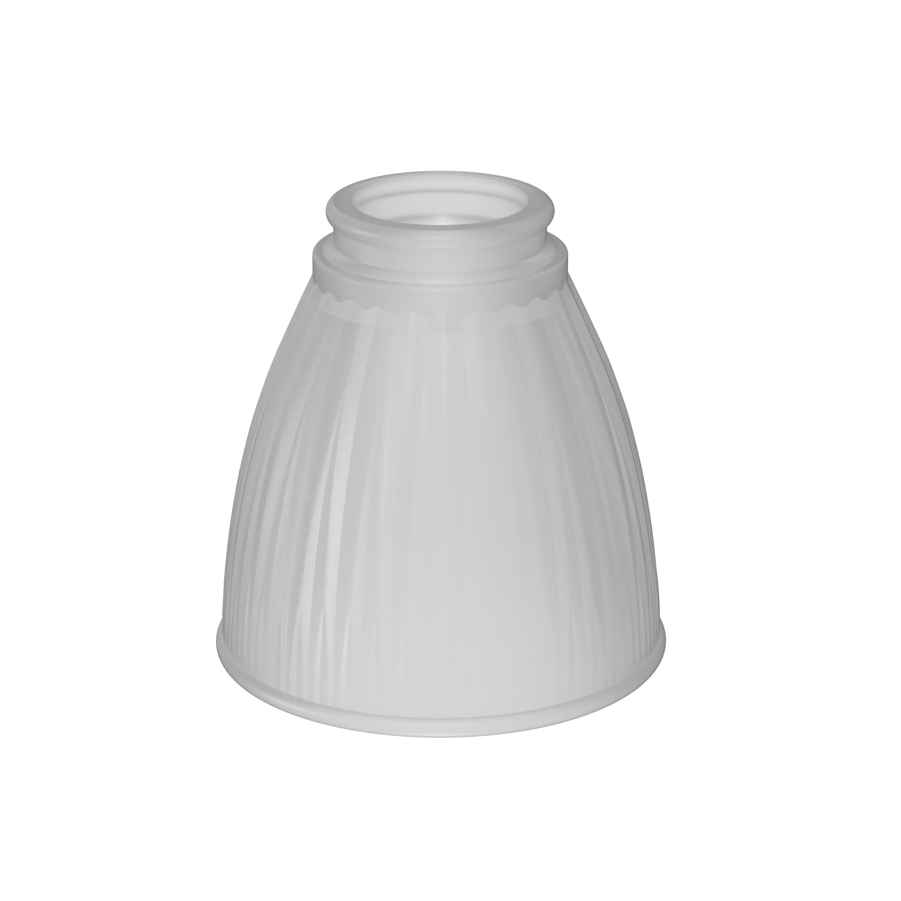 Style Selections 758F Mix and Match 4.76-in x 4.37-in Bell Frosted Ribbed glass Vanity light shade with 2-1/4-in Fitter (Lip Fitter)