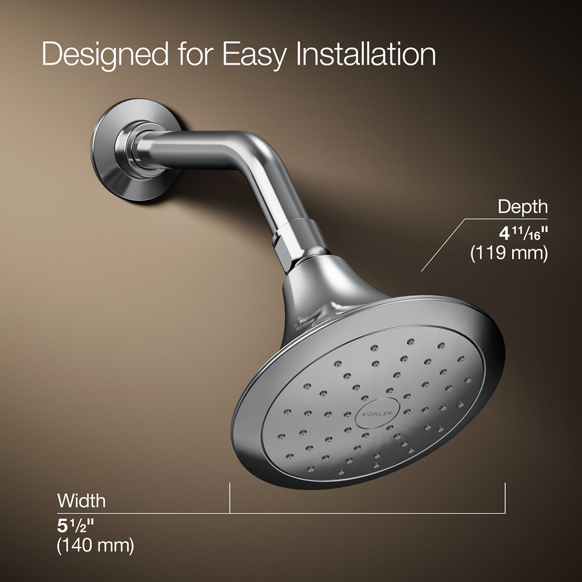 KOHLER K-10327-G-CP Fixed-Showerhead - View #3