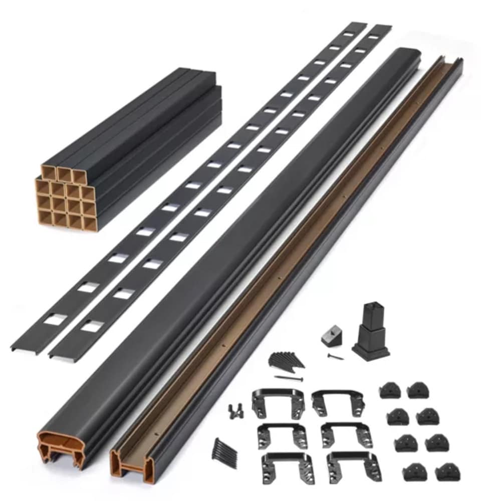Trex BK0836SRKFS Transcend 8-ft x 36-in Charcoal Black Composite Deck Stair Rail Kit