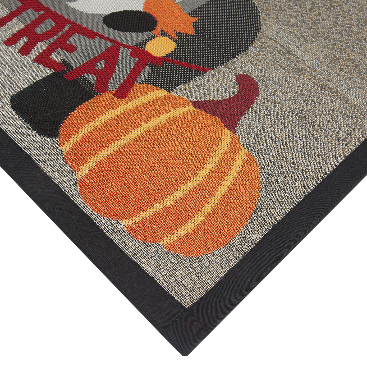 Haunted Living 2-ft x 3-ft Black/Orange/White Rectangular Indoor Door Mat  in the Mats department at