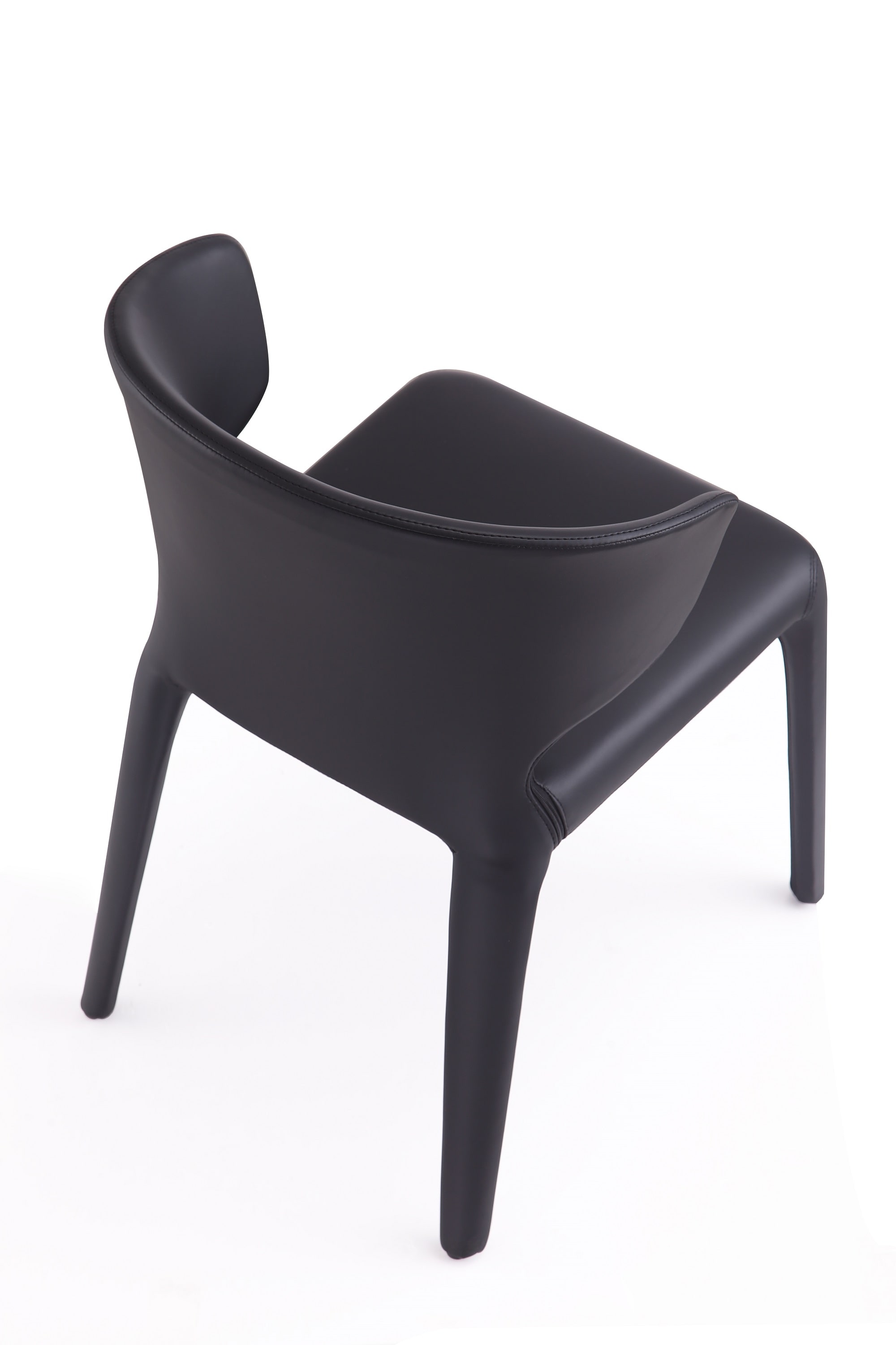 Set of 2 Black Faux Leather Upholstered Dining Chairs