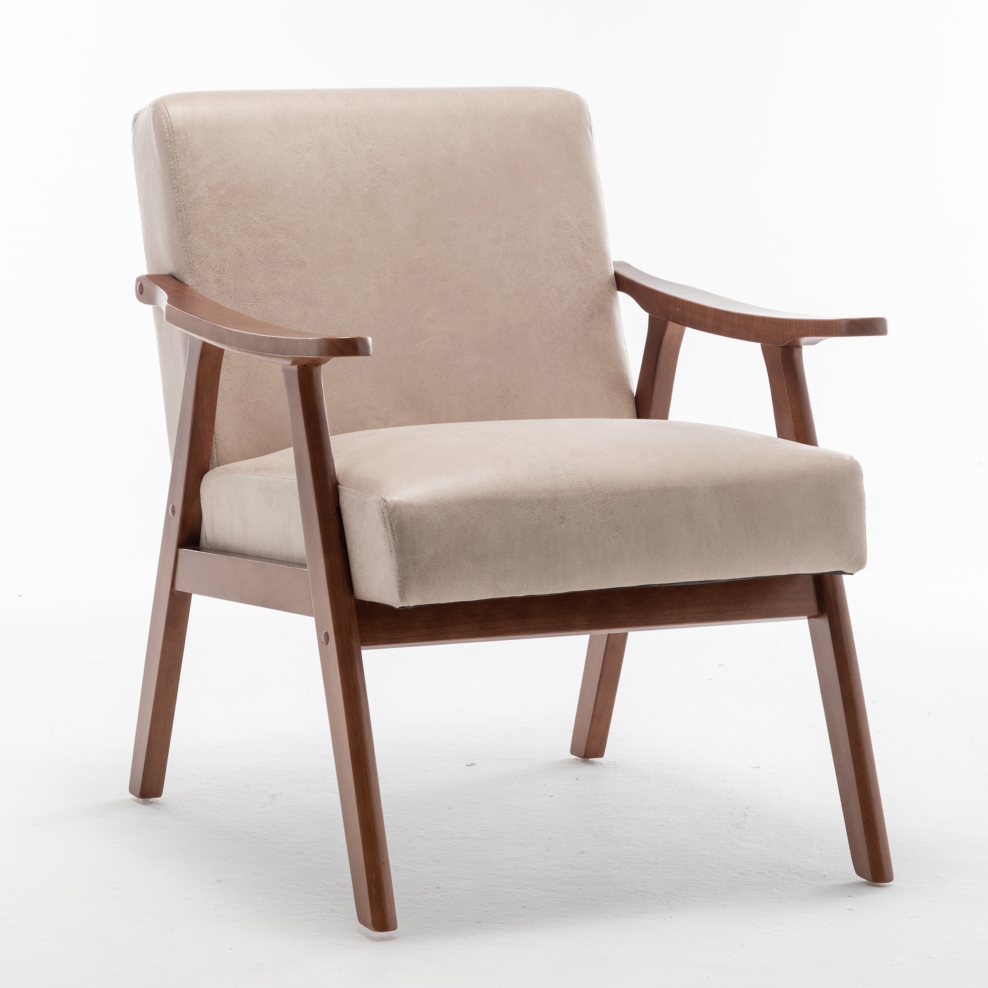 Sumyeg WF-HW65592GR-LA Mid-Century Modern Chair Midcentury Light Camel Accent Chair