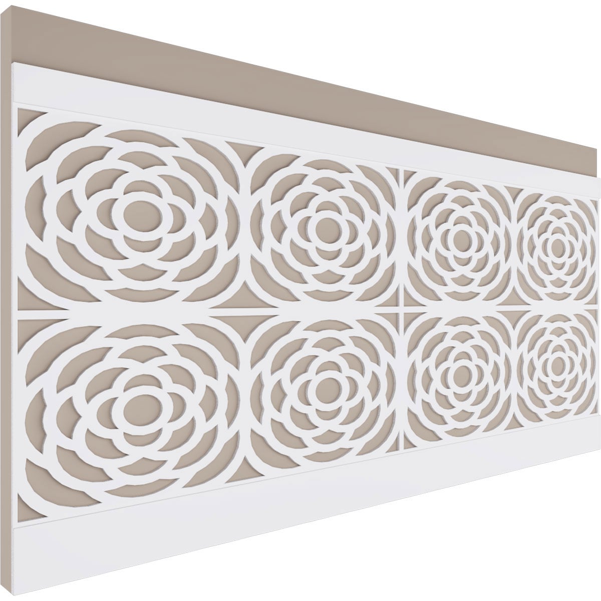 Ekena Millwork WPK44X94EBP 44-in x 94-1/2-in Smooth Paintable/Stainable White PVC Wainscoting Geometric Wall Panel ( 28.92-sq ft )