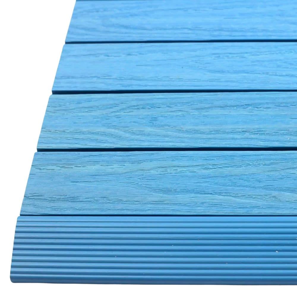 NewTechWood US-QD-SF-ZX-SB 2-in x 12-in 4 -Pack Caribbean Blue Prefinished Composite Deck tile transition ( 1-sq ft )