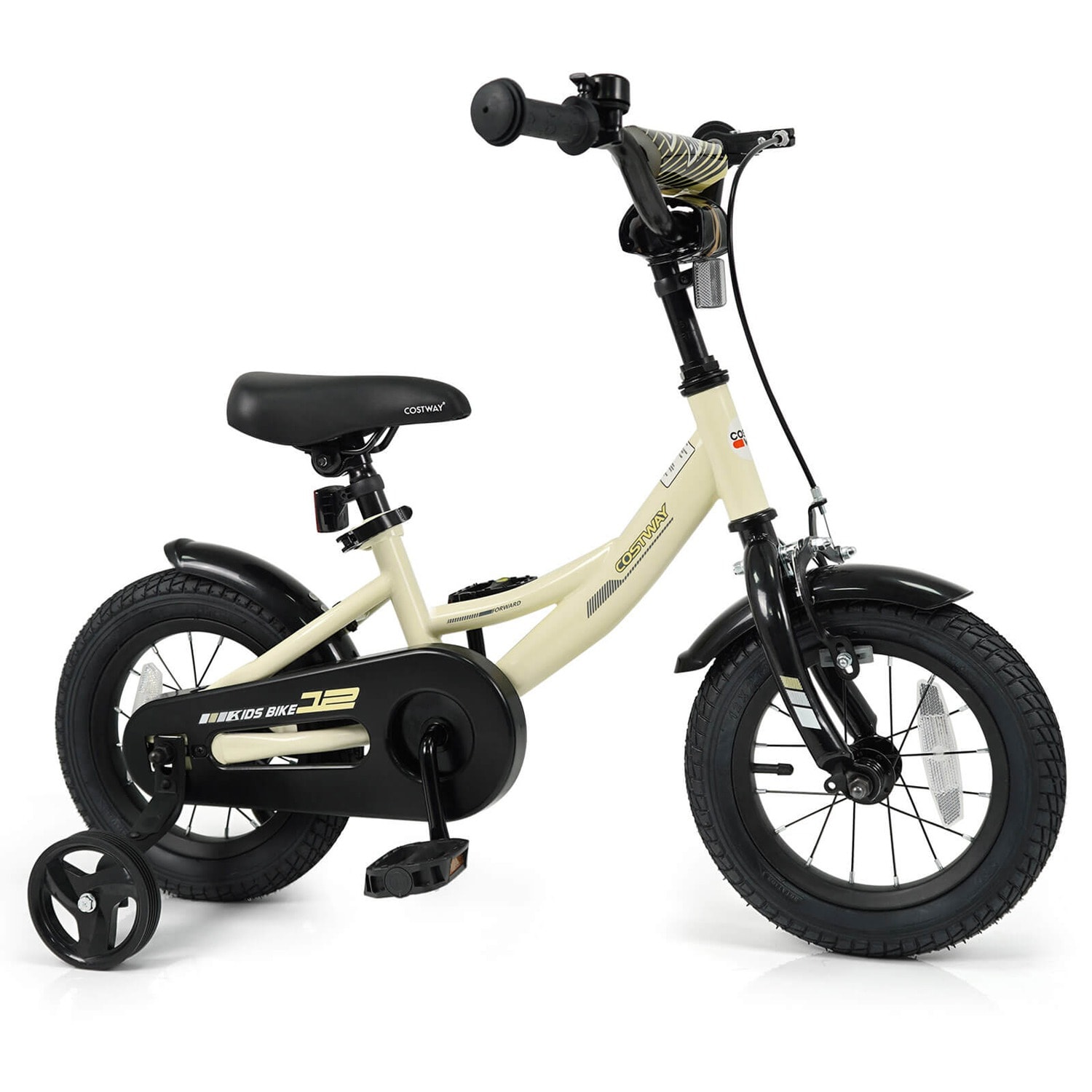 Costway 12 Inch Kids Bike with Training Wheels Dual Brakes