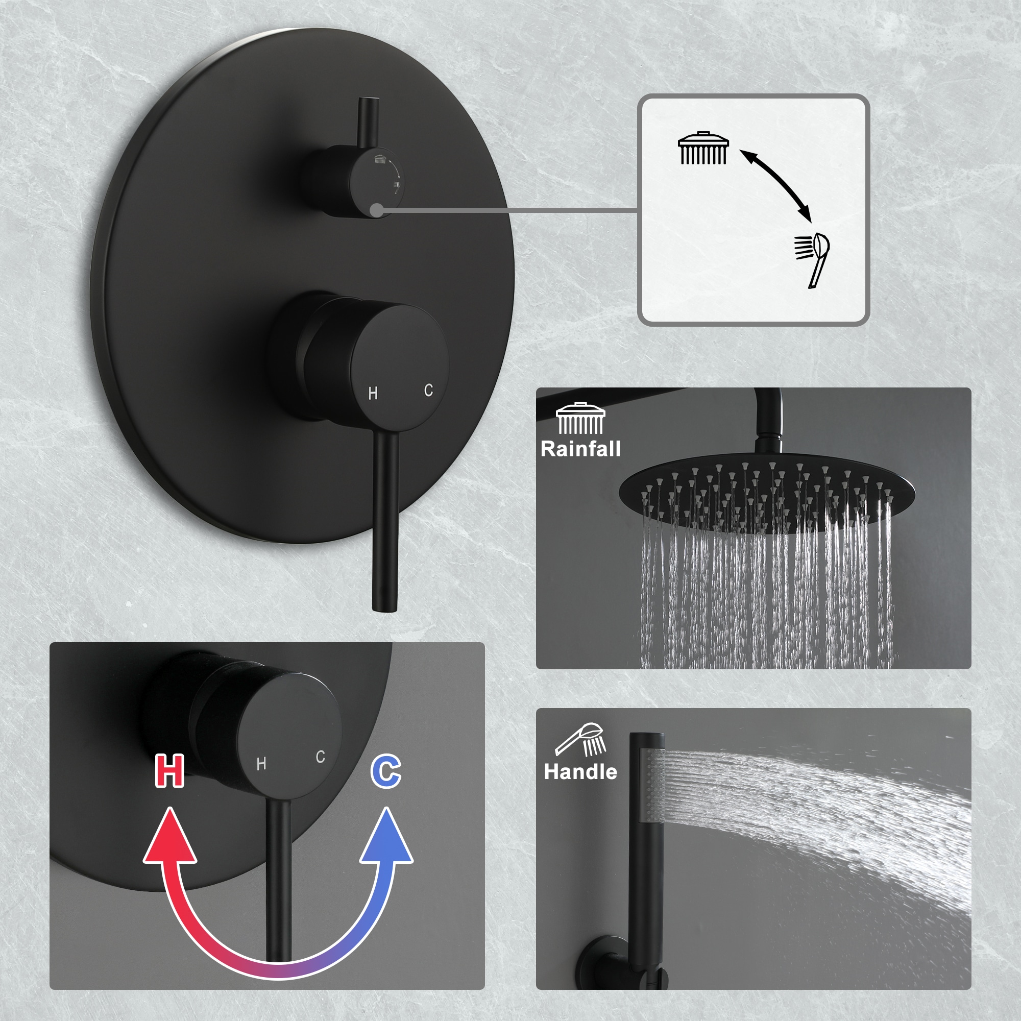 Clihome CHMS-MB-A3583 Showerhead-Bar-Panels - View #6