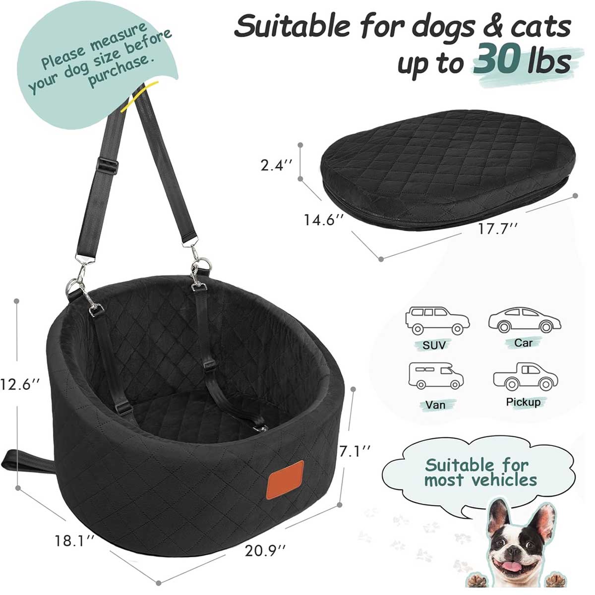 Aoibox LADS0917015 Dog-Car-Seats - View #2