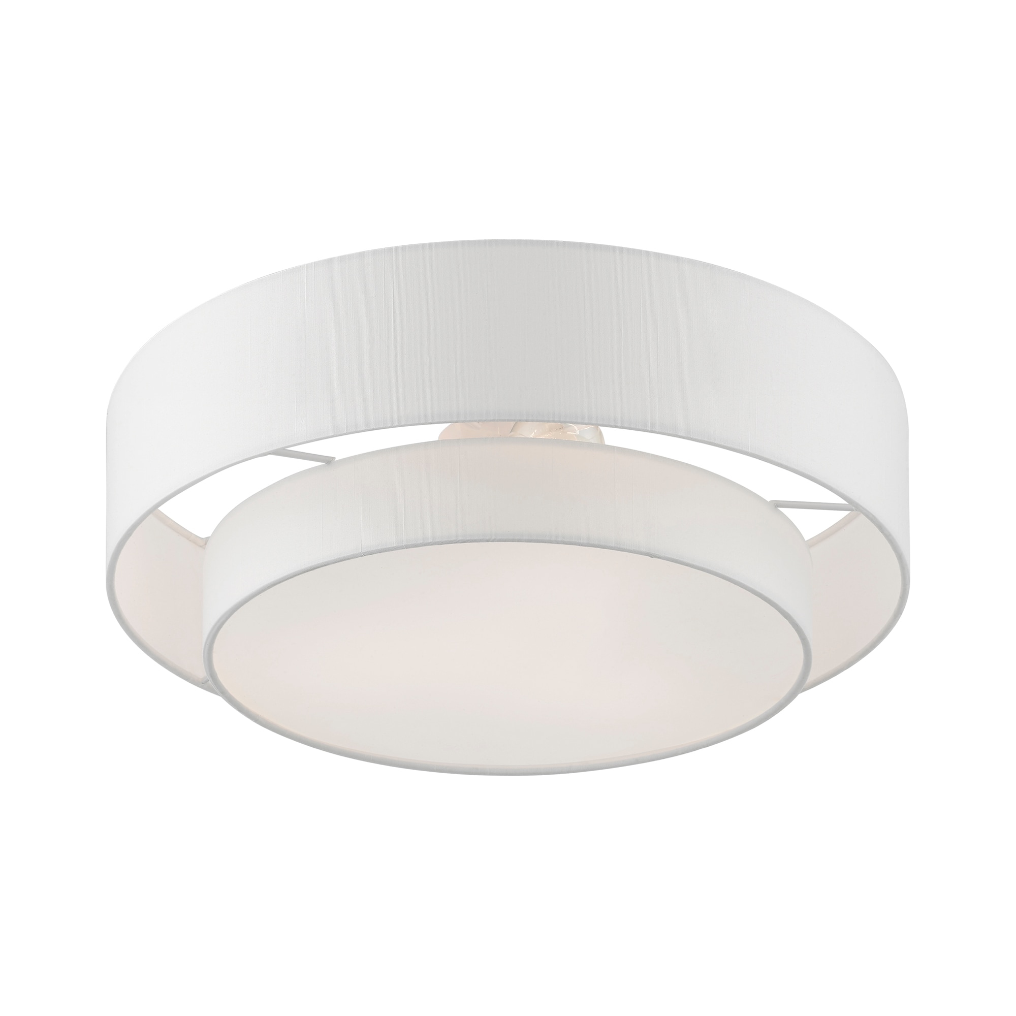 Meridian Brushed Nickel 3-Light LED Semi-Flush Mount with Glass Diffuser
