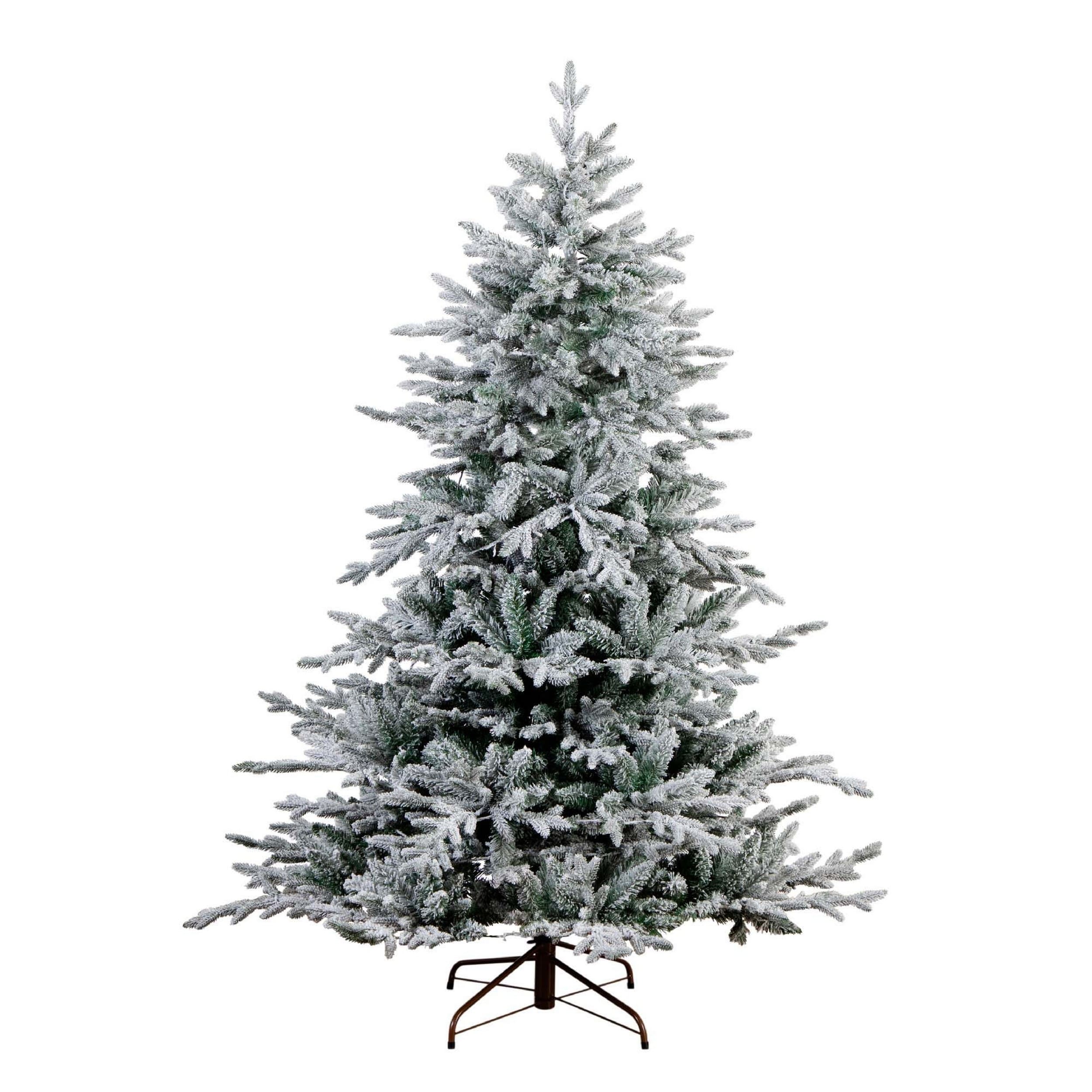 Nearly Natural T4789 6-ft Fir Pre-lit Flocked Artificial Christmas Tree with White LED Lights