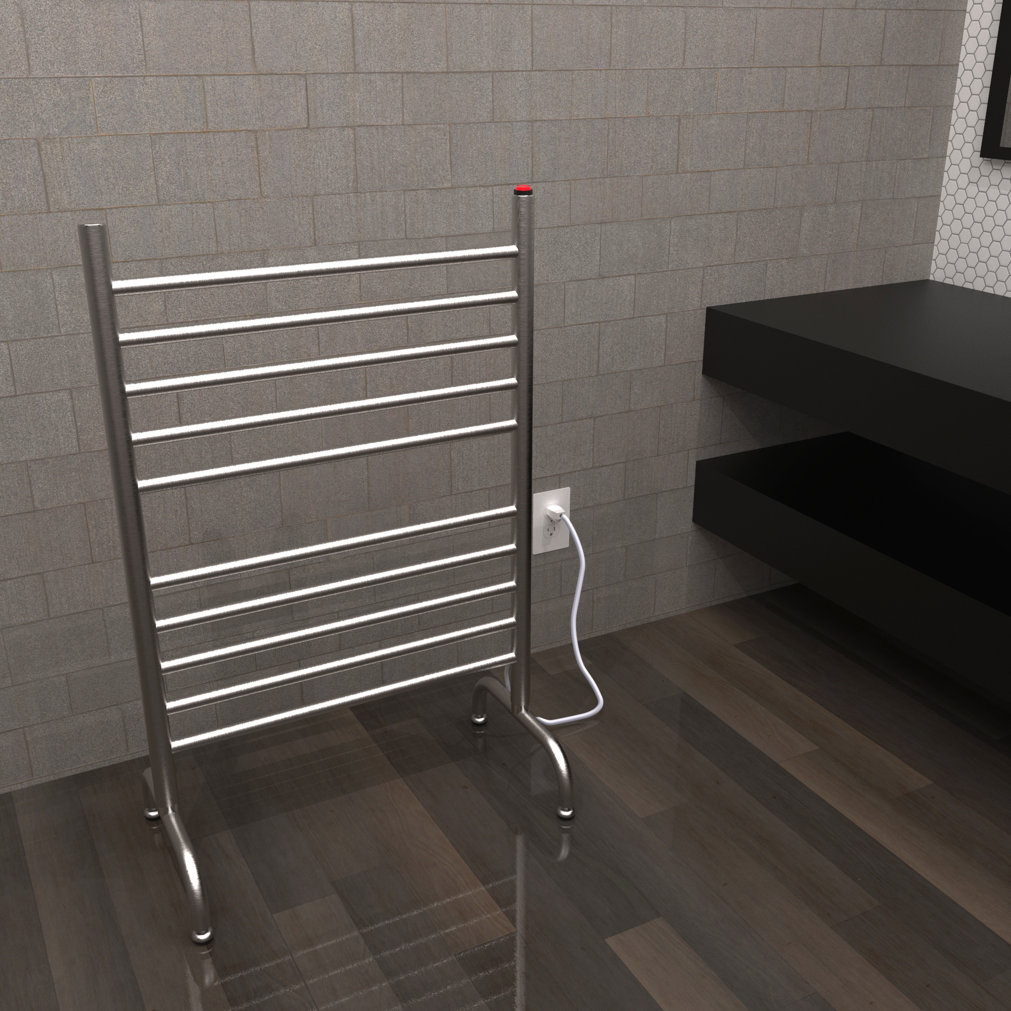 Polished Nickel 24" Stainless Steel Freestanding Towel Warmer