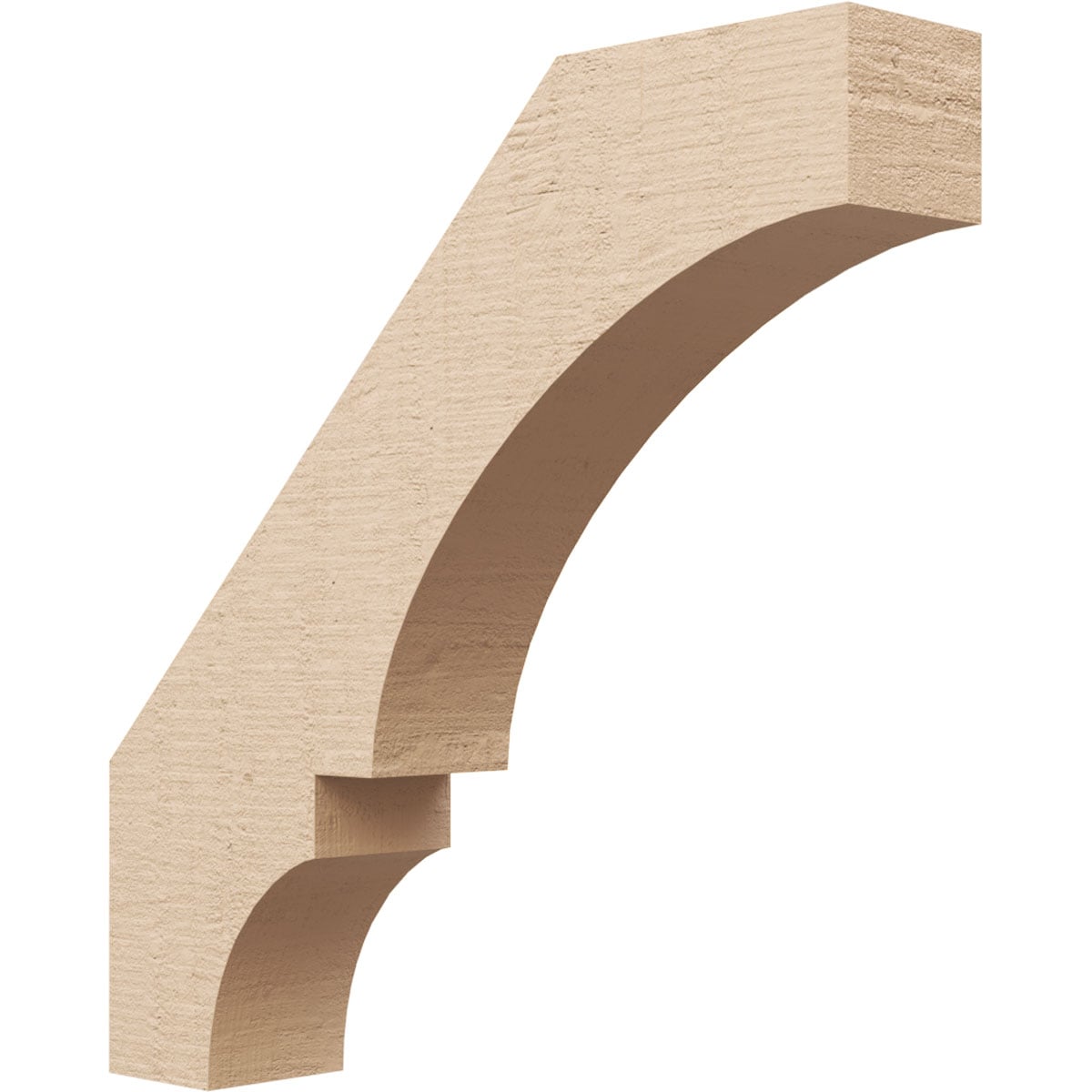 Ekena Millwork BRCUR03X16X16BOARCPR 3-in x 16-in x 16-in Primed Urethane Balboa Rough Cedar Woodgrain TimberThane KneeBrace