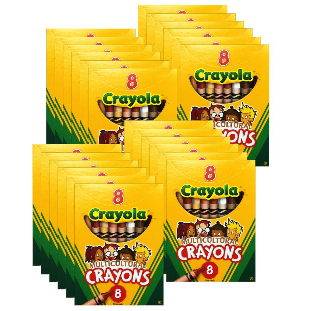 Crayola Multicultural Crayons, Regular Size, 8 Per Box, 24 Boxes