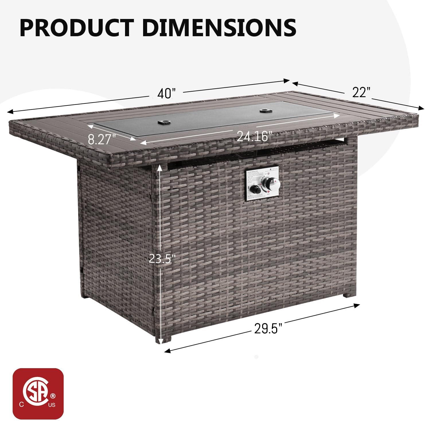 AOXUN G25006GR Outdoor-Gas-Firepits - View #8