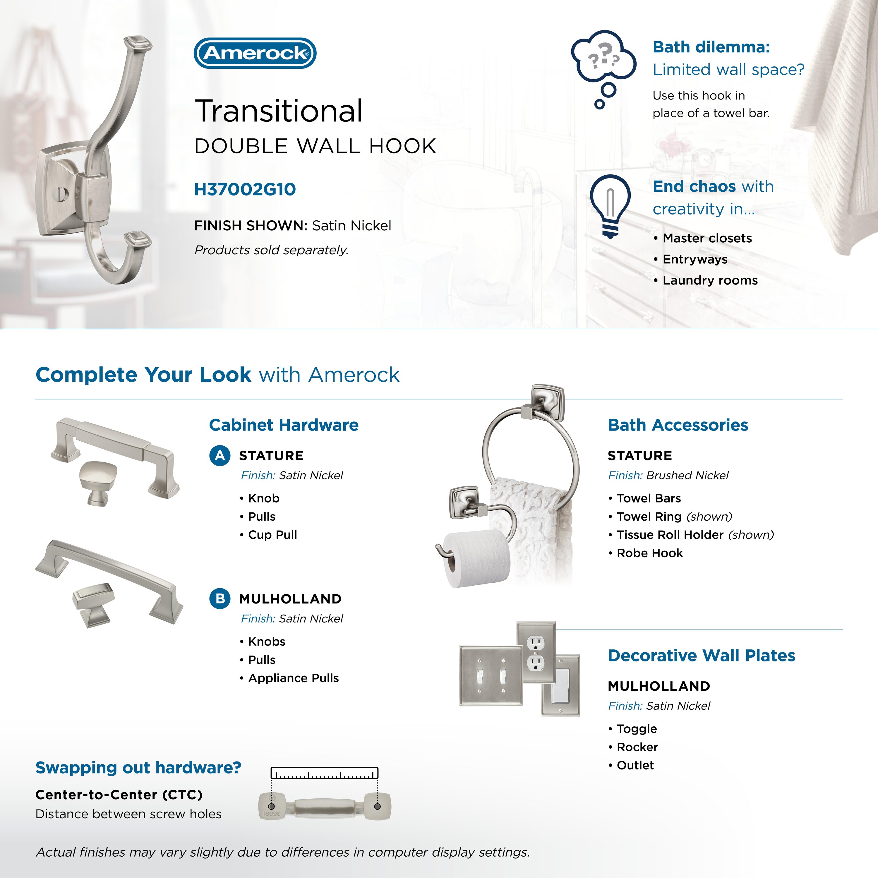 Amerock H37002G10 Decorative-Wall-Hooks - View #6