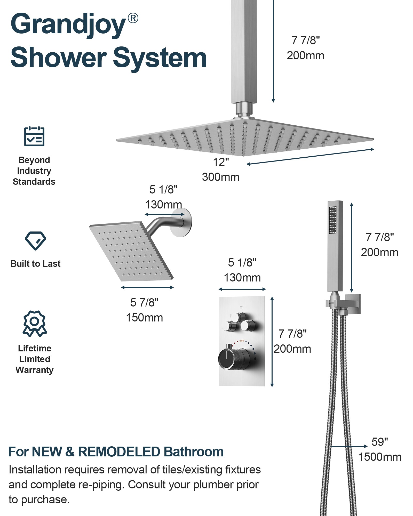 GRANDJOY SGF10GJ-07-BN12 Tub-Shower-Faucets - View #11