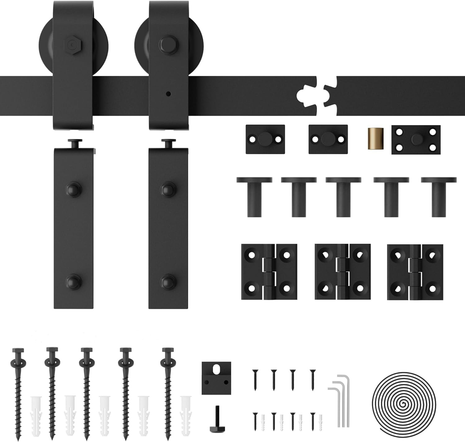 WINSOON GCM5231 79-in Matte Matte Black Indoor J-strap Single bifold Barn door hardware kit