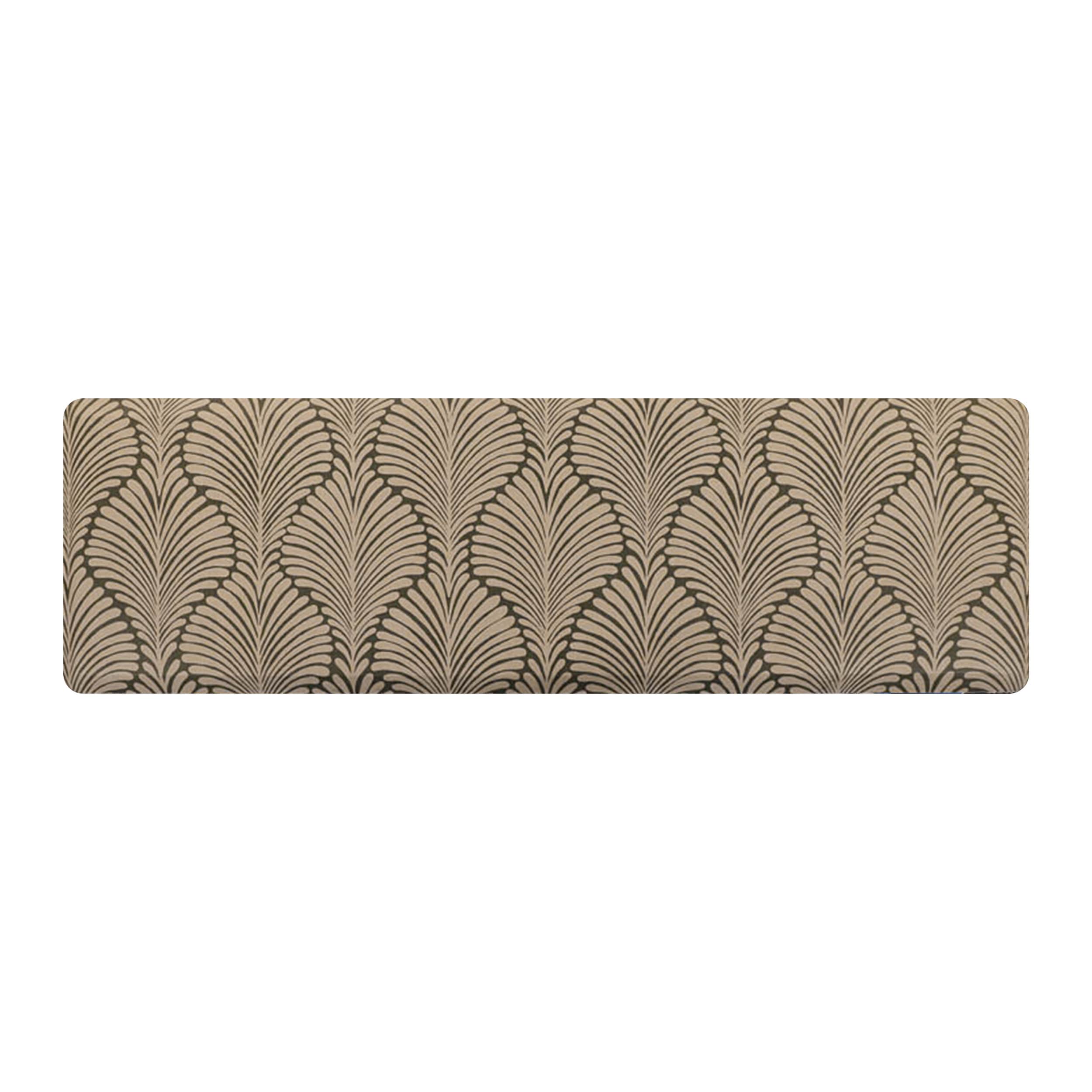 Bungalow Flooring 20958003206107 2-ft x 6-ft Beige on Olive Polyester Rectangular Indoor Decorative Anti-fatigue mat