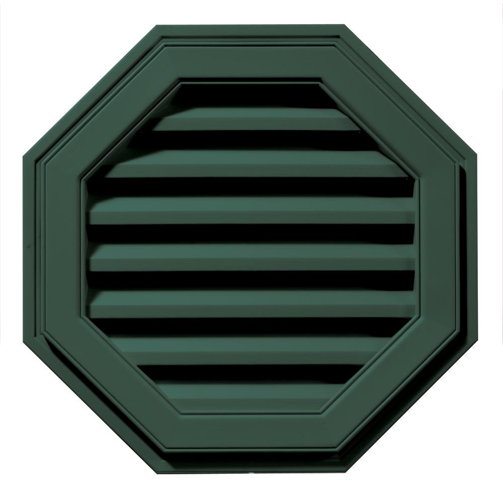 Builders Edge 120012222028 22-in x 22-in Forest Green Octagon Vinyl Gable Louver Vent