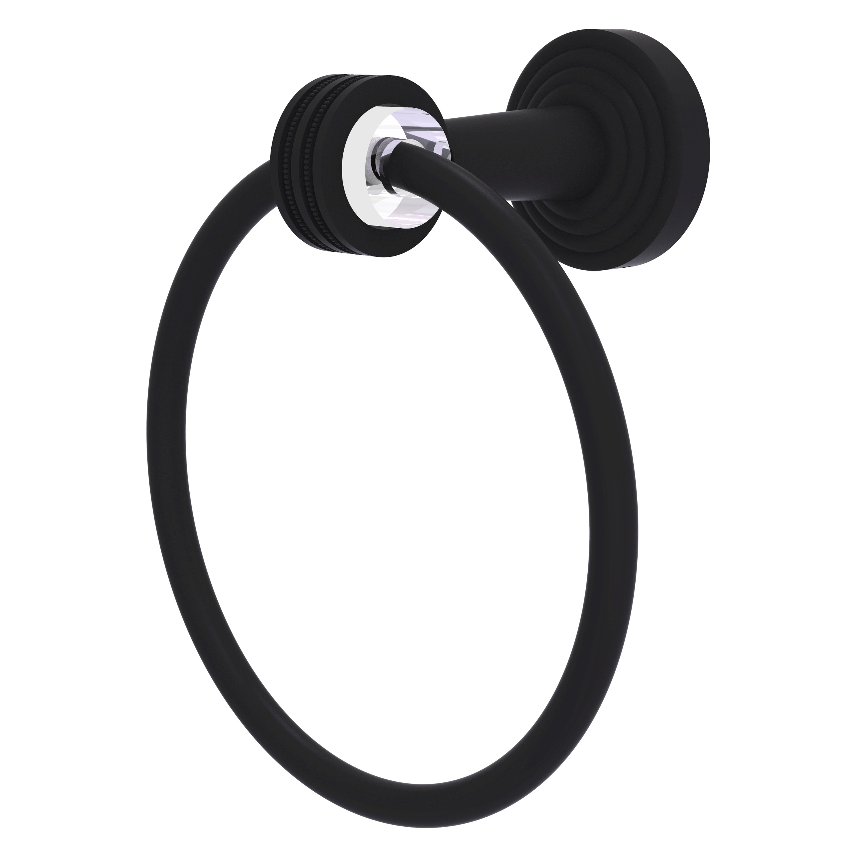 Allied Brass PB-16D-BKM Pacific Beach Matte Black Wall mount Single Towel Ring