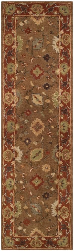 Heritage Moss and Rust Hand-Tufted Wool Runner Rug