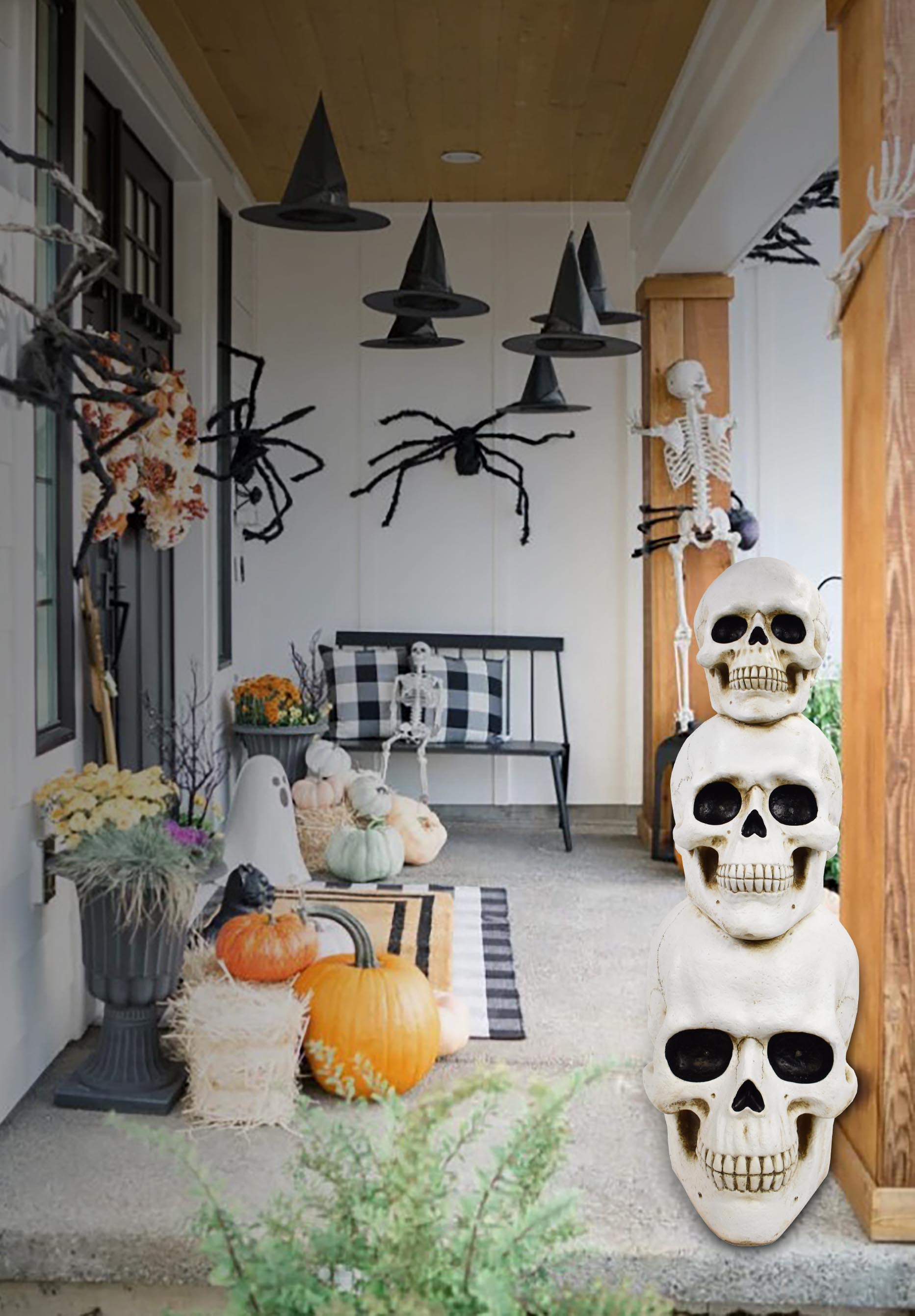 Hot Halloween stacked skulls