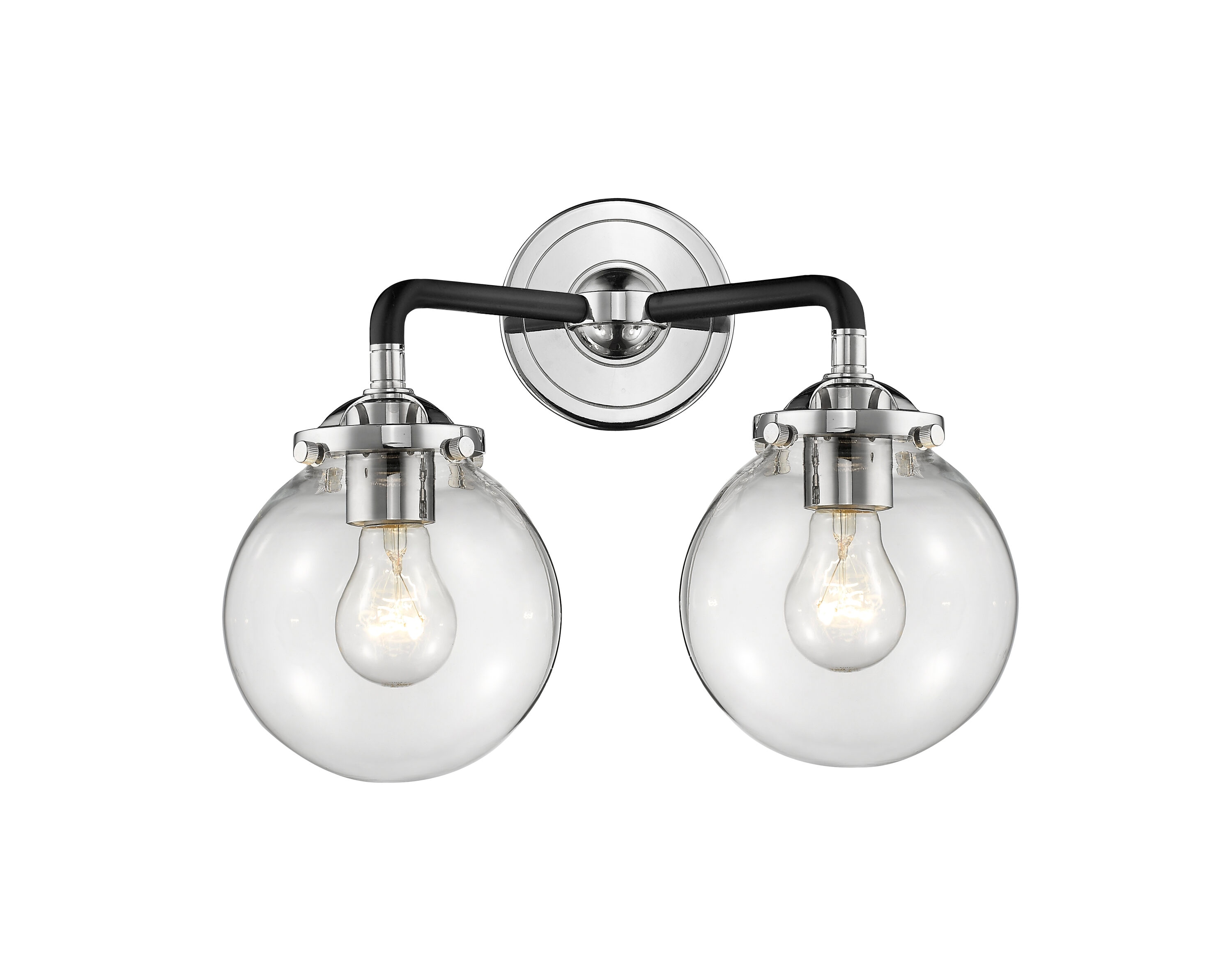 Innovations Lighting 284-2W-BPN-G202-6 Beacon 14-in 2 -Light Polished Black Transitional Vanity light