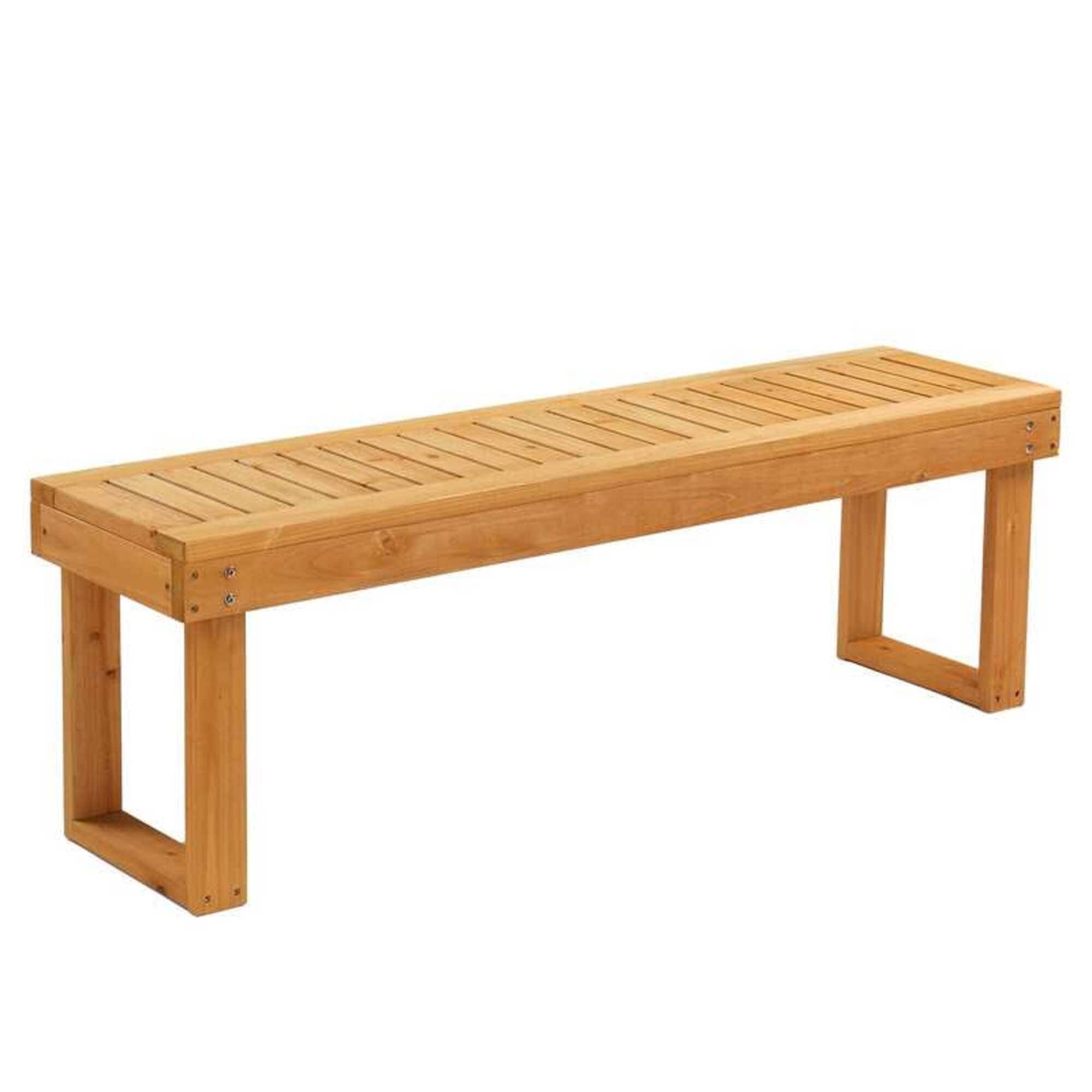 Winado LO1G56000984 51.97-in W x 16.93-in H Teak Douglas fir Garden Bench