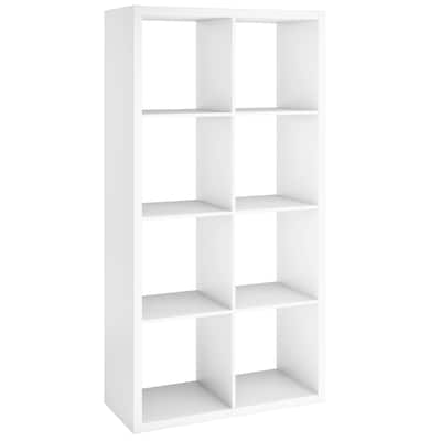 White Wood Laminate 8 Cube Organizer, Closetmaid Cube Storage White