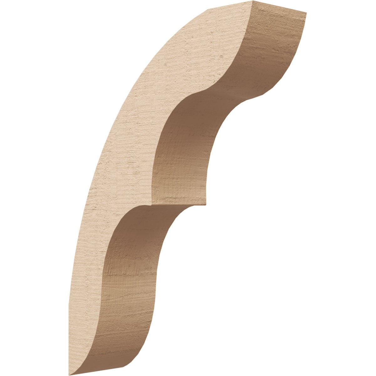 Ekena Millwork BRCUR03X10X14OZKRCPR 3-in x 14-in x 10-in Primed Urethane Ozark Rough Cedar Woodgrain TimberThane Knee Brace