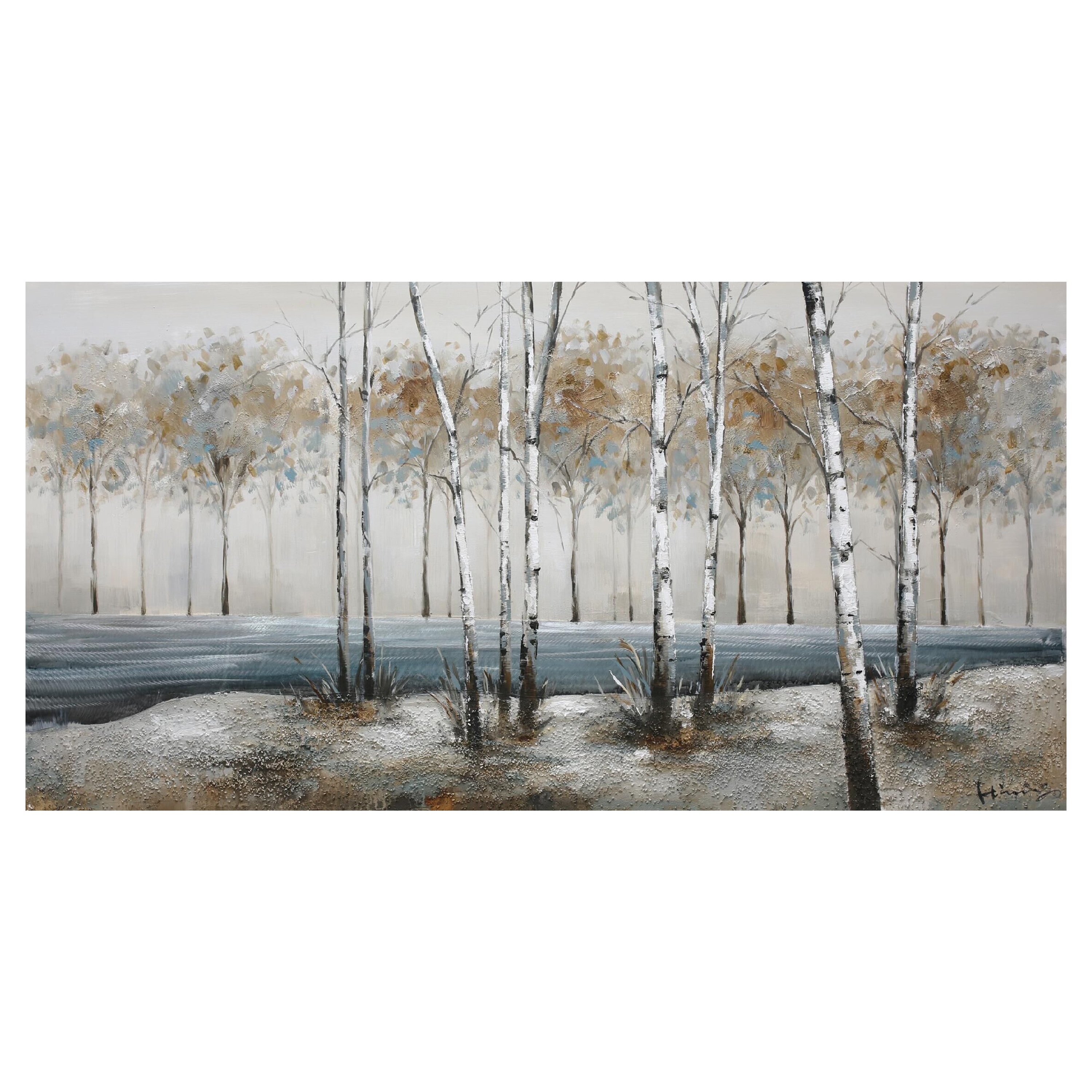 Birch Alley Unknown Does Not Apply 27.55-Inches H x 55.11-Inches W Landscape Canvas Hand-Painted Print