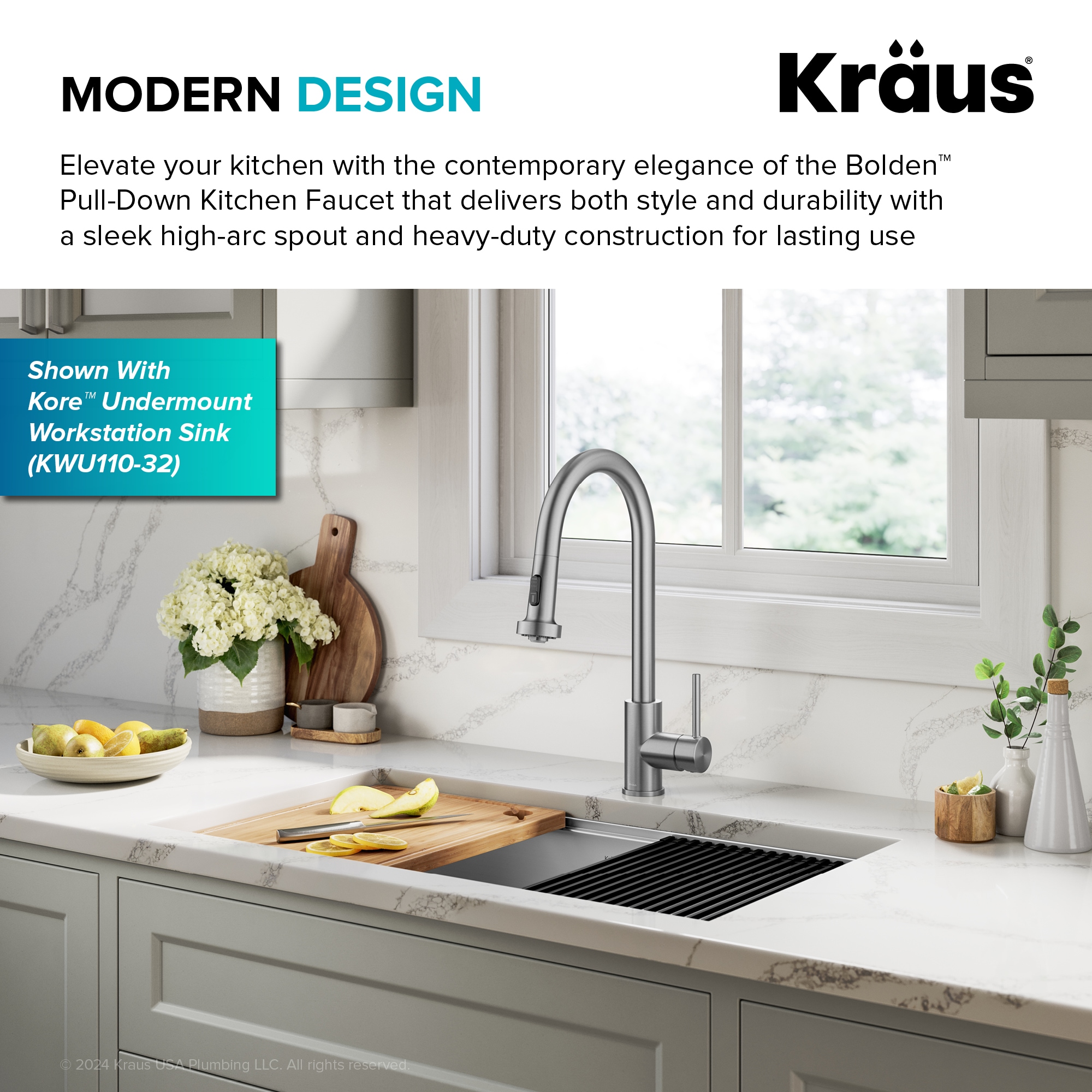 Stainless Steel Single Handle Pull Down Kitchen Faucet with Spray