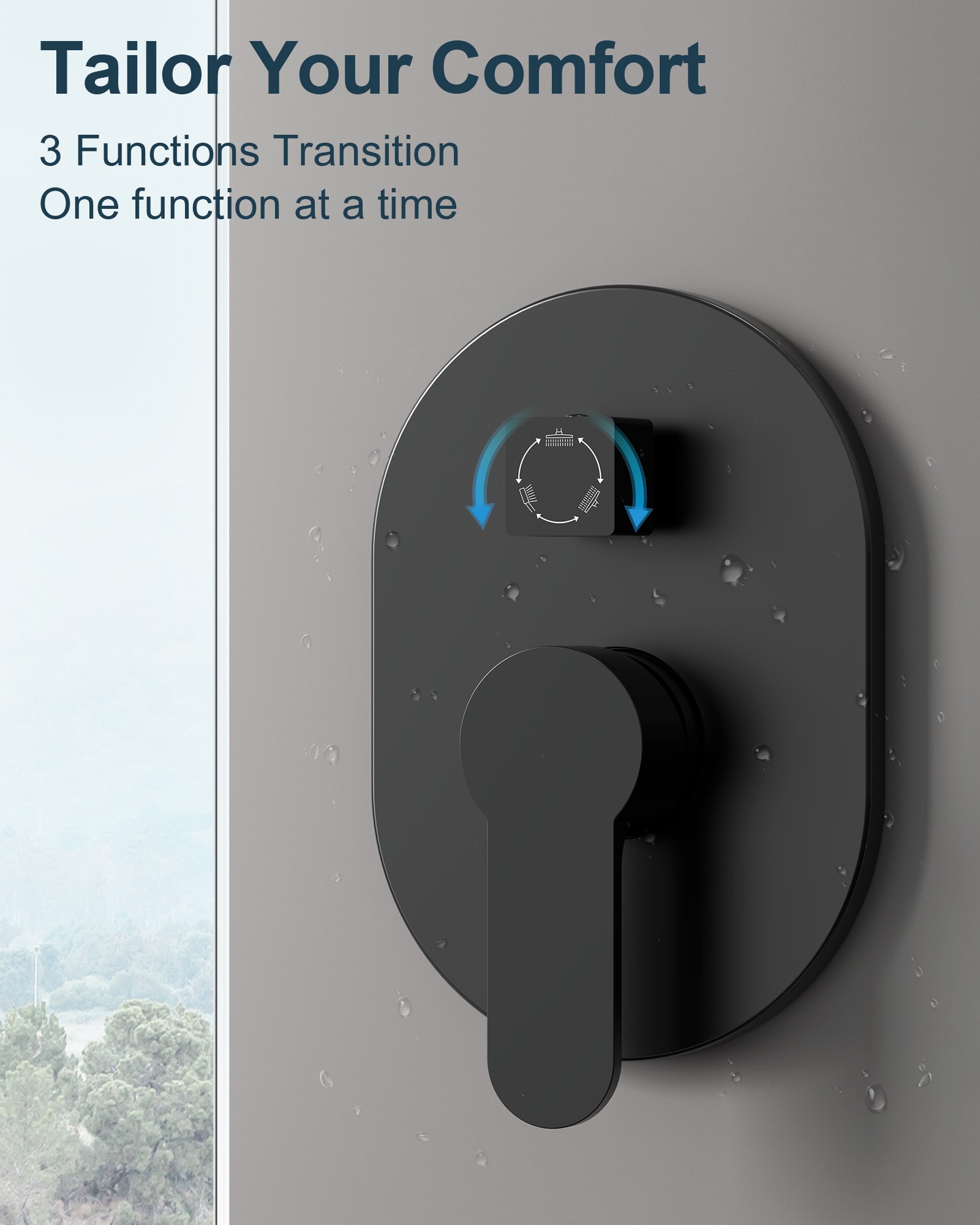 GRANDJOY FL2558-MB Tub-Shower-Faucets - View #7