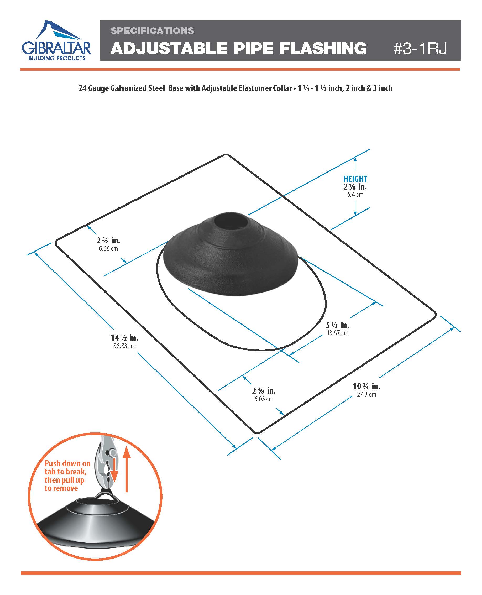 Gibraltar Building Products 3-1RJ Vent-Pipe-Flashing - View #3