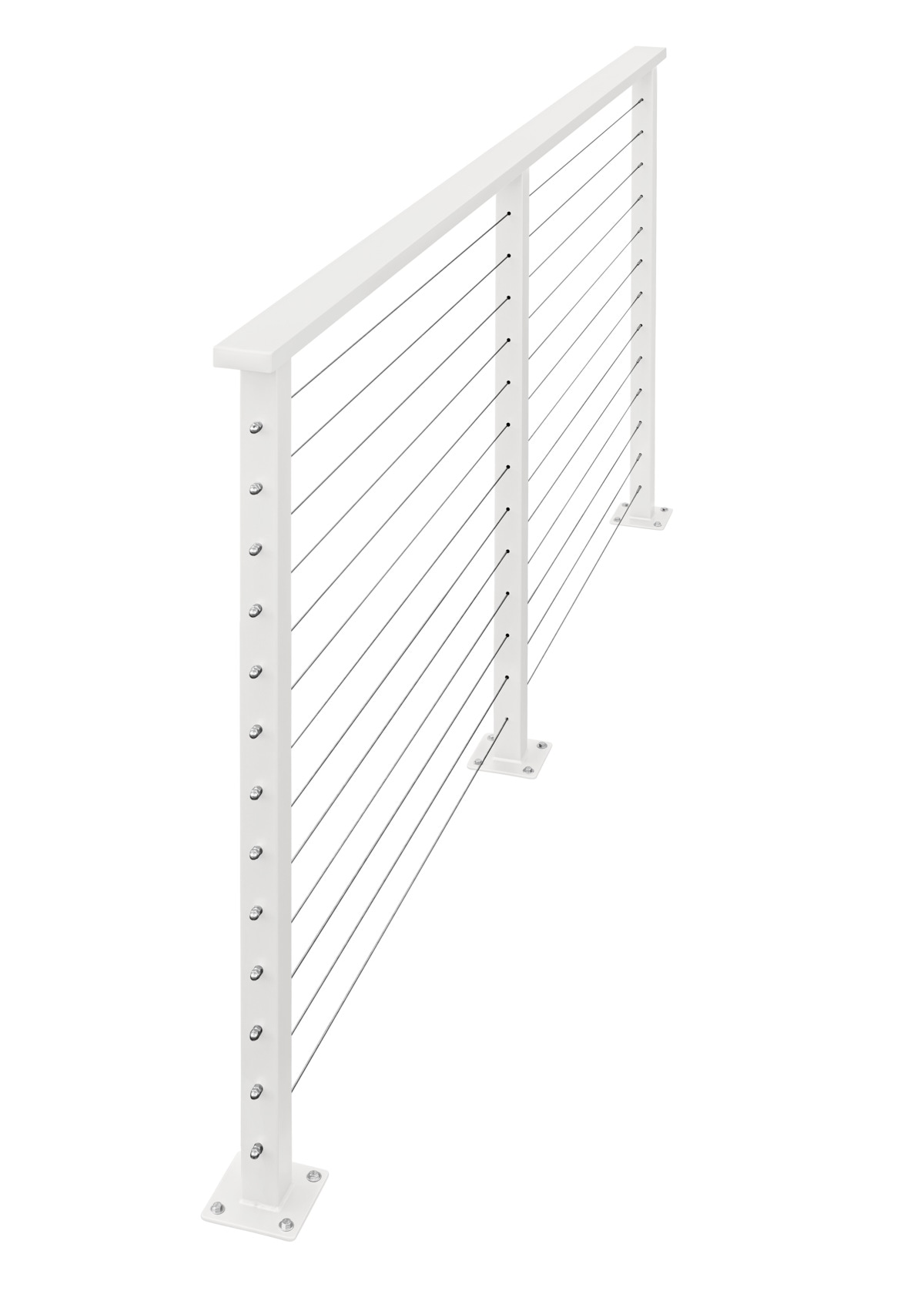 CityPost Deck Mount 24-ft x 5in x 42-in White Steel Deck Cable Rail Kit ...