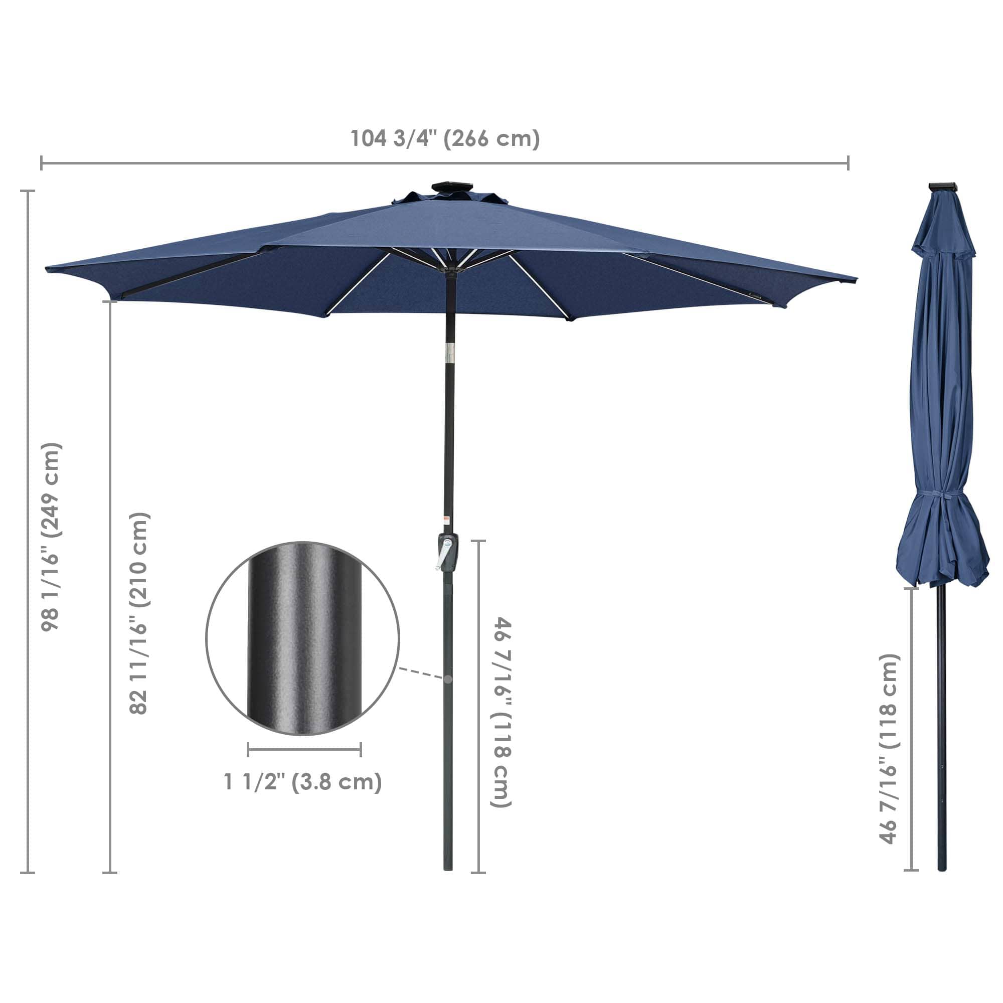 Yescom 07UMB031-9AL-NAVY-LO Umbrellas-2 - View #7