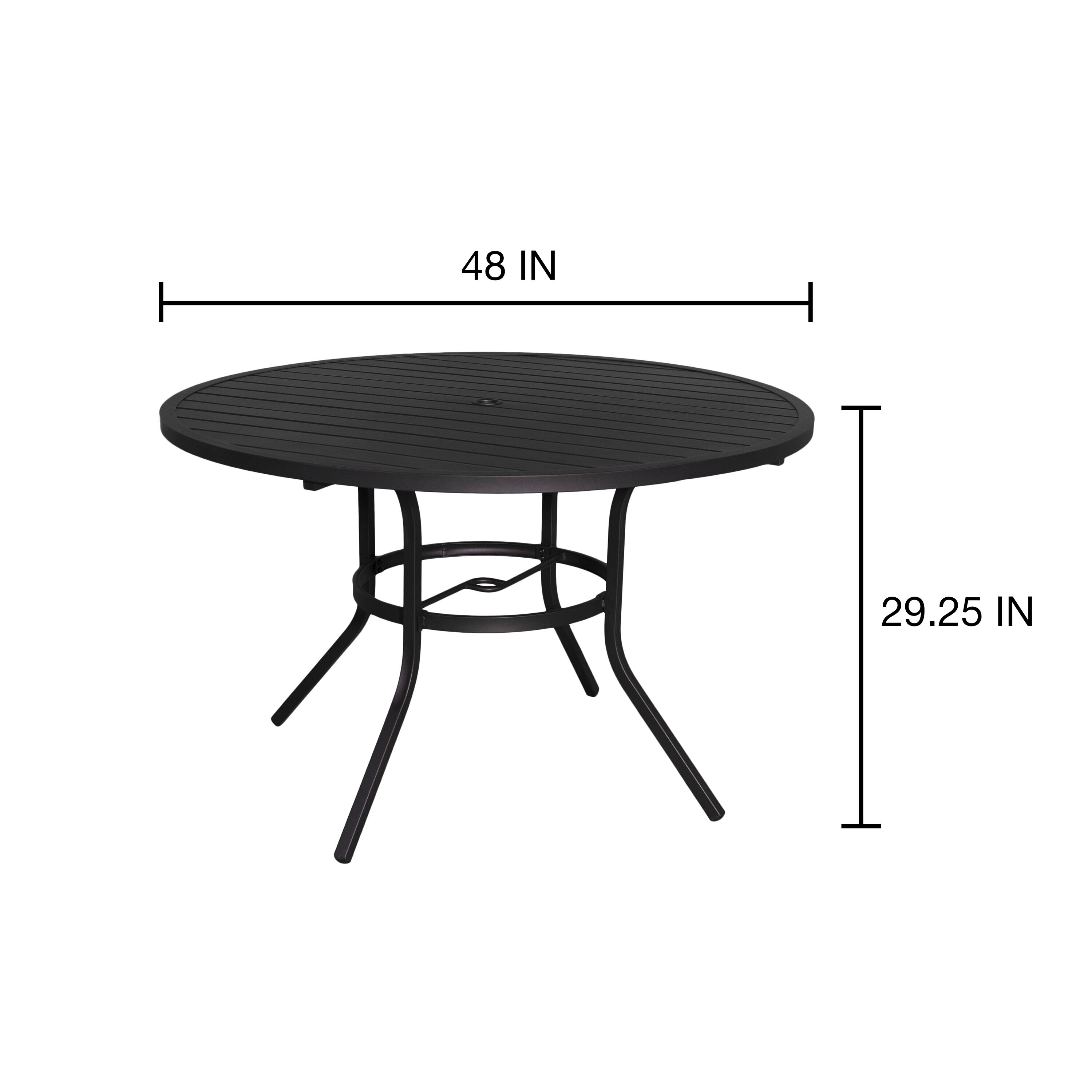 Style Selections Pelham bay Round Outdoor Dining Table 48in W x 48in L with Umbrella Hole at