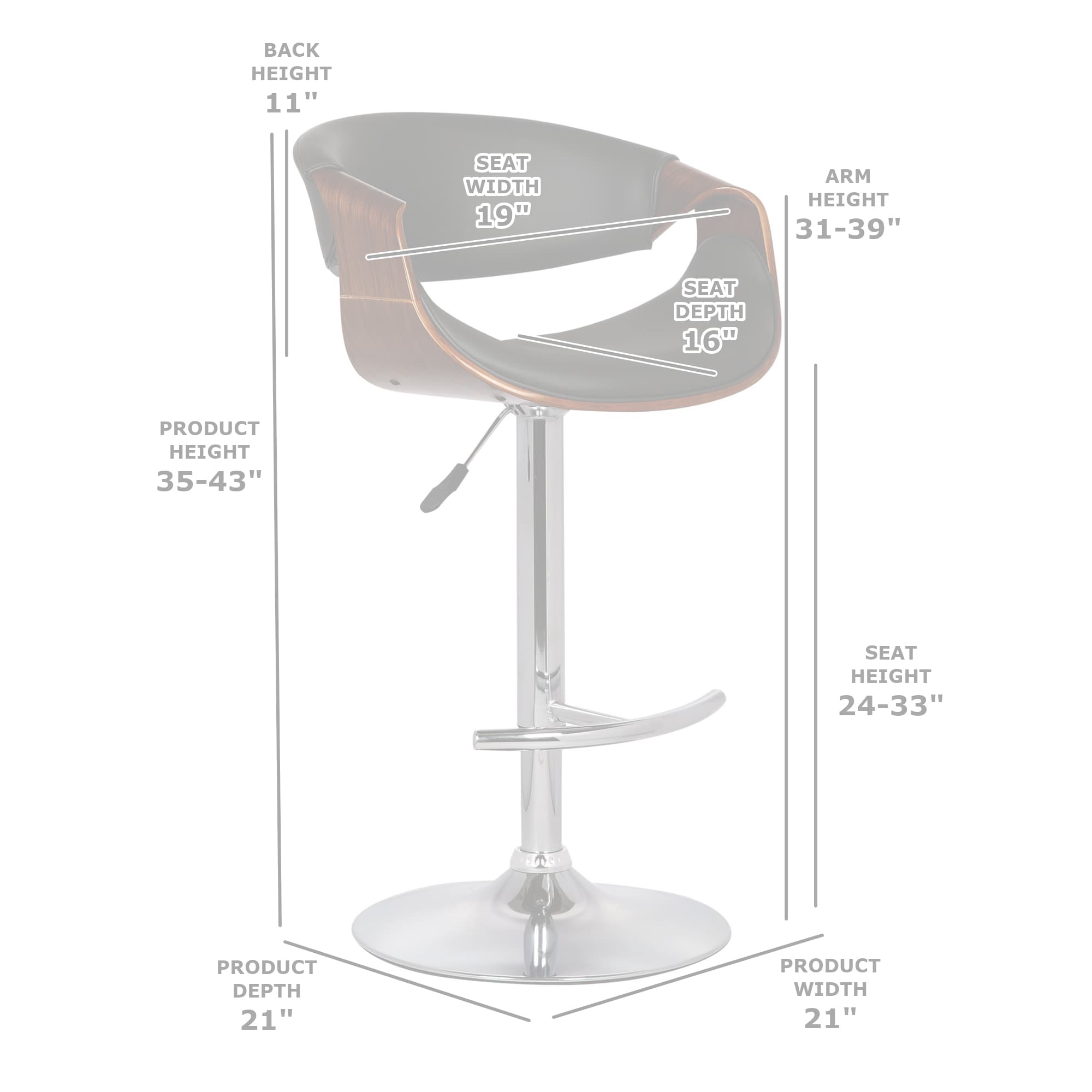 Armen Living LCBUBAWABL stools - View #8
