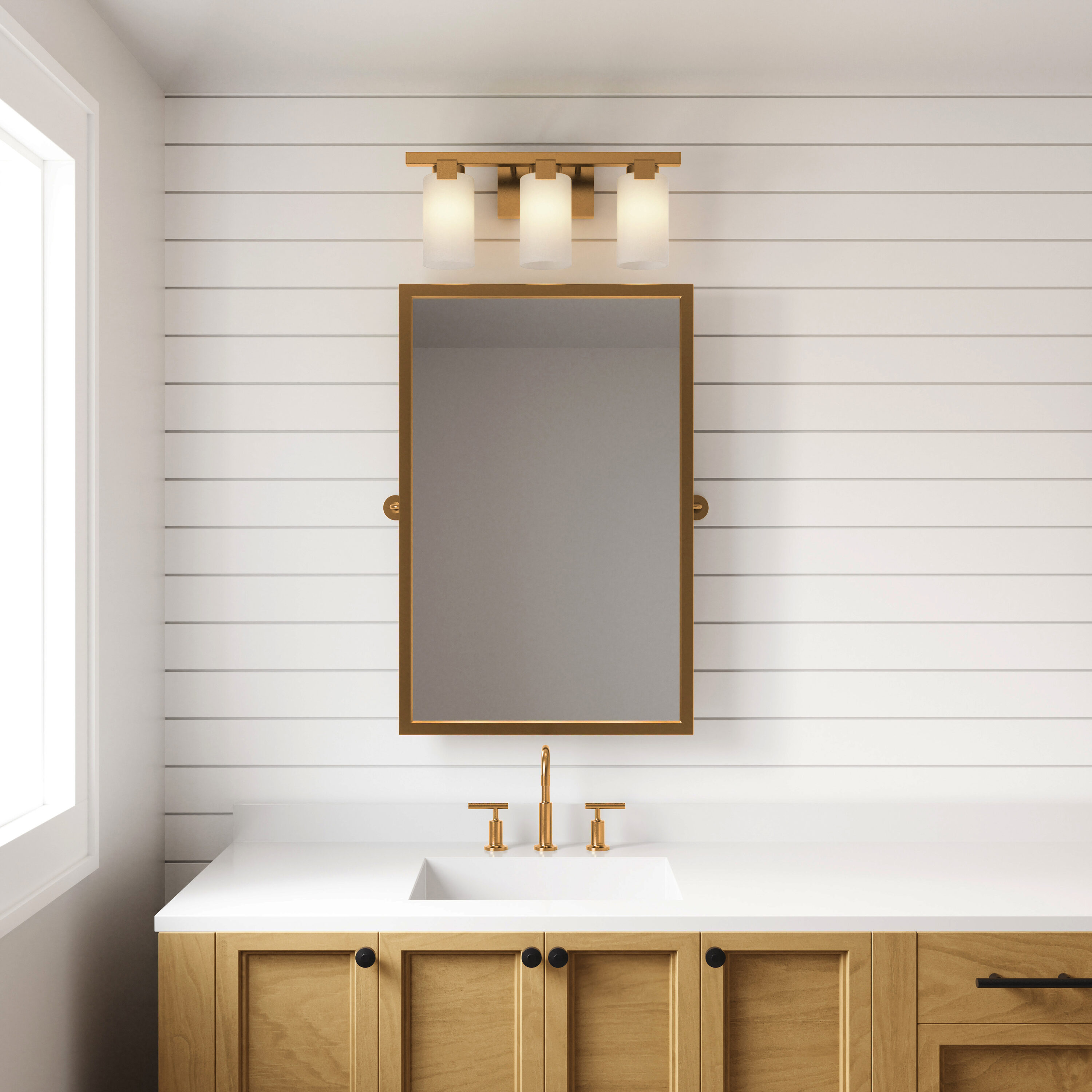 Westmore by ELK Lighting DOwney 22-in 3-Light Brushed Gold
